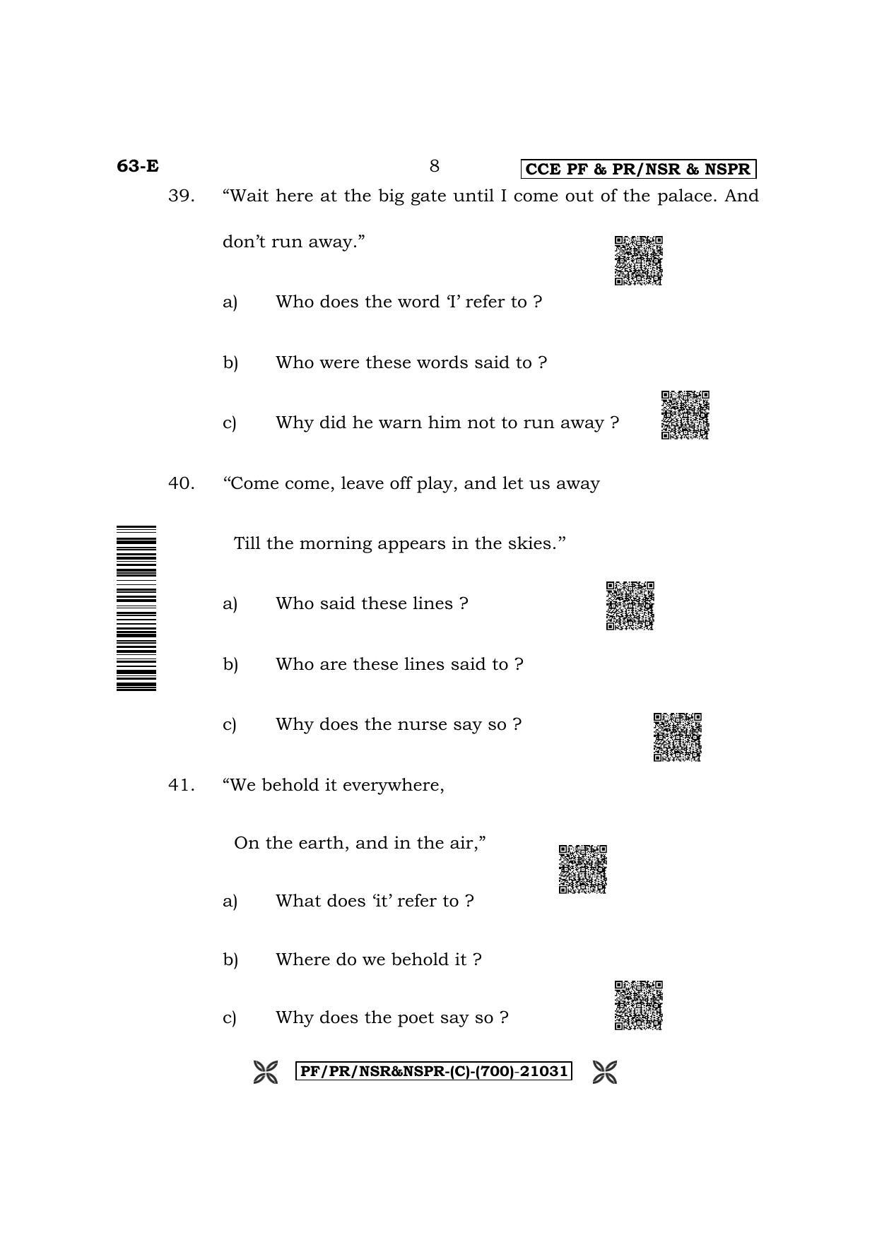 Karnataka SSLC Third Language English Question Paper 2022 (C Version) - Page 8