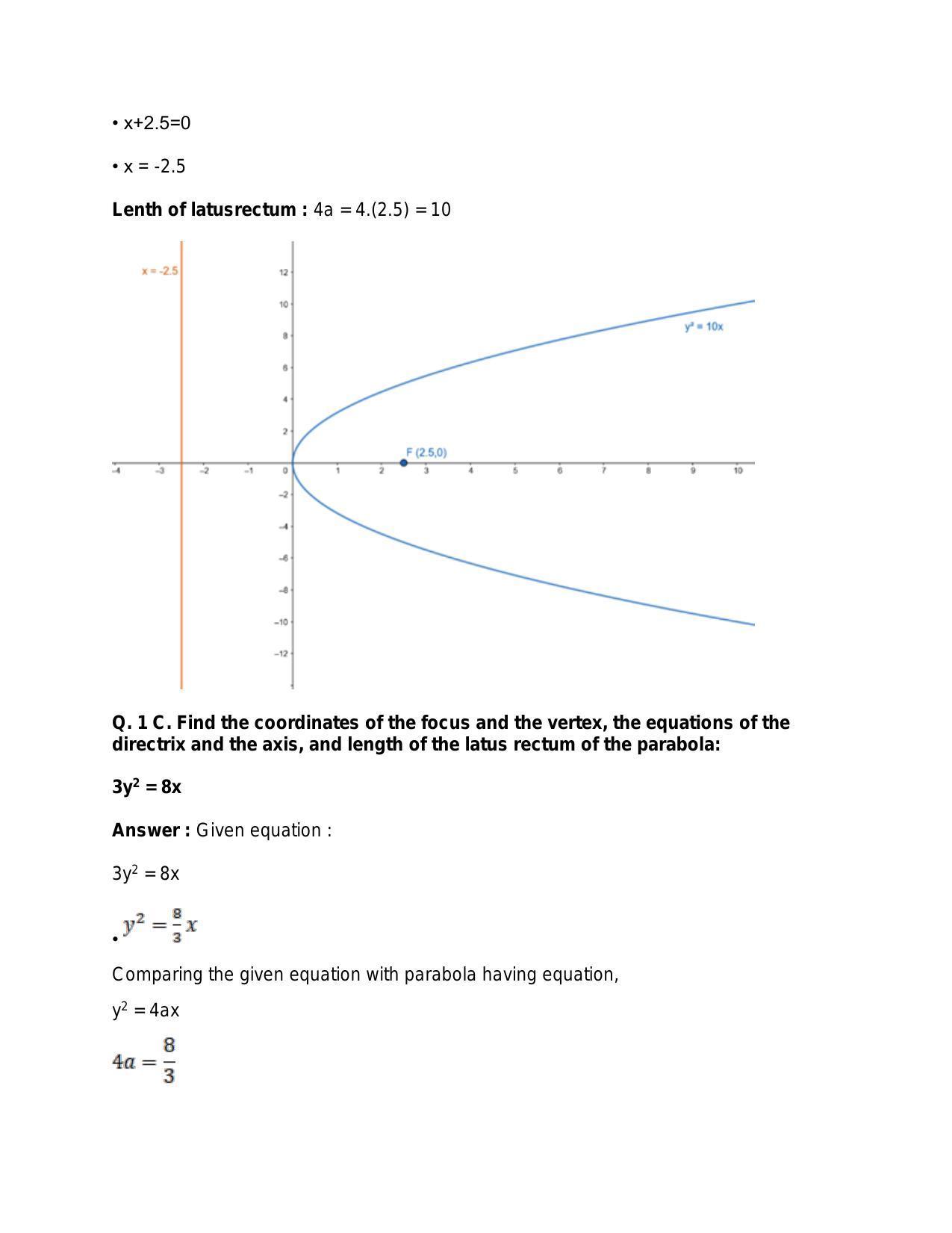 Chapter 22: Parabola: RS Aggarwal Class 11 Solutions - Page 3