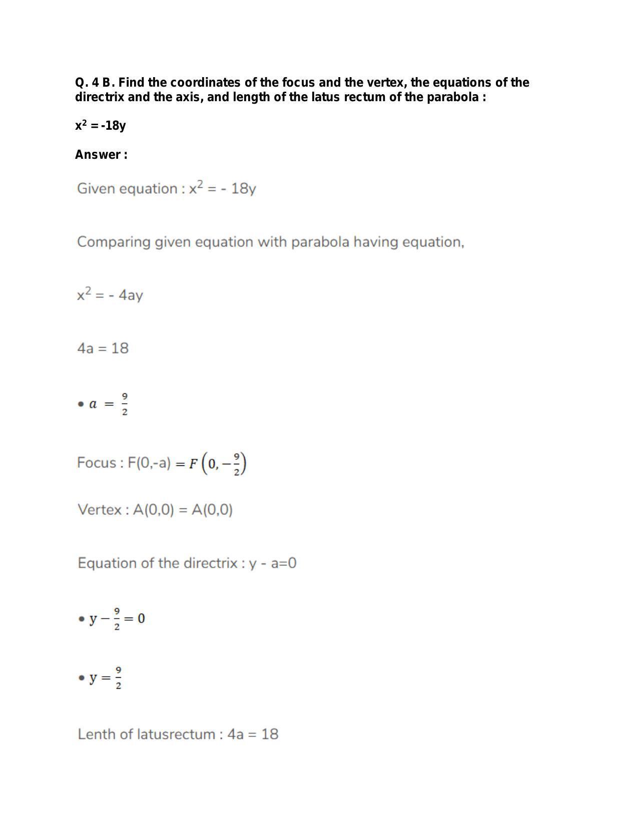 Chapter 22: Parabola: RS Aggarwal Class 11 Solutions - Page 14