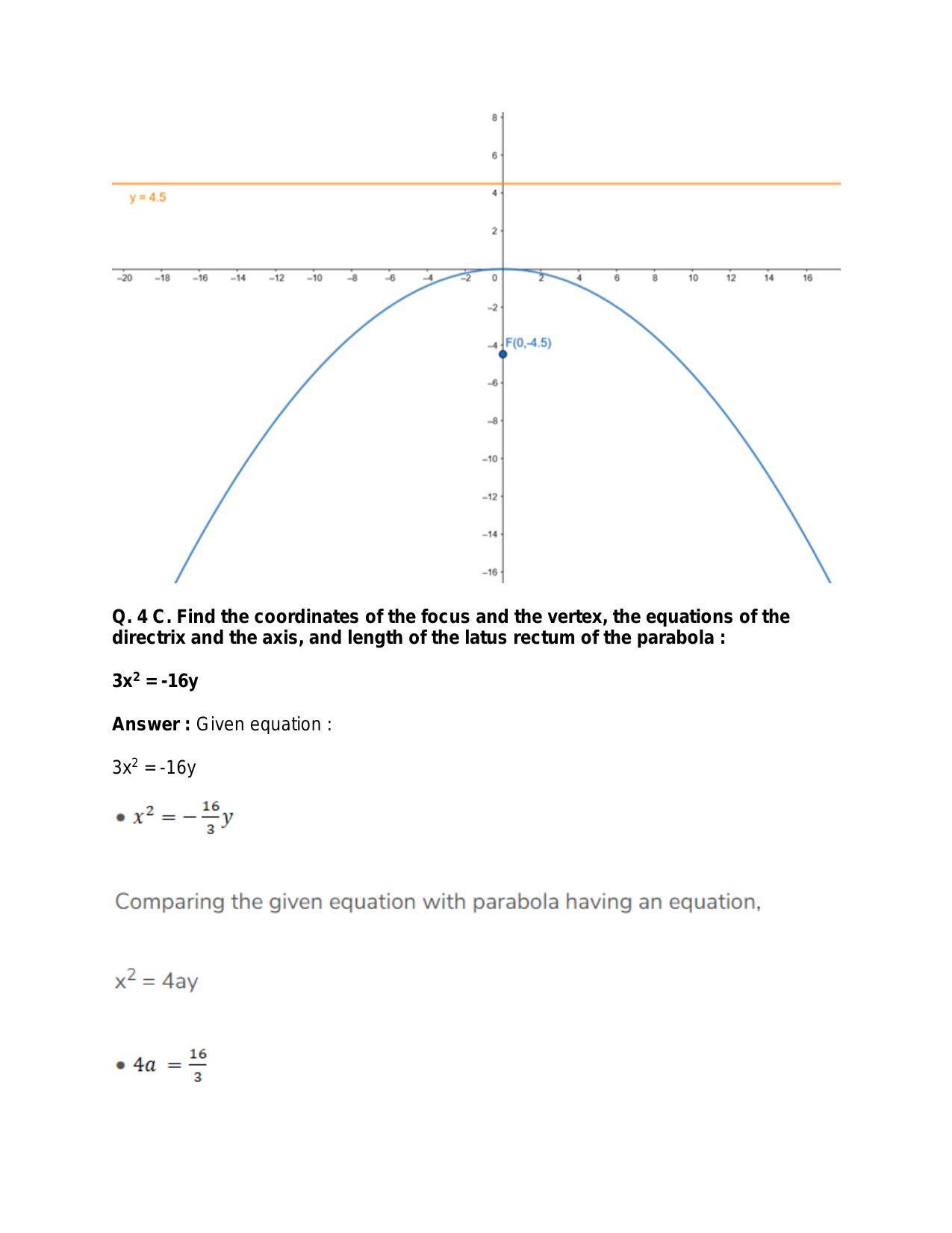 Chapter 22: Parabola: RS Aggarwal Class 11 Solutions - Page 15