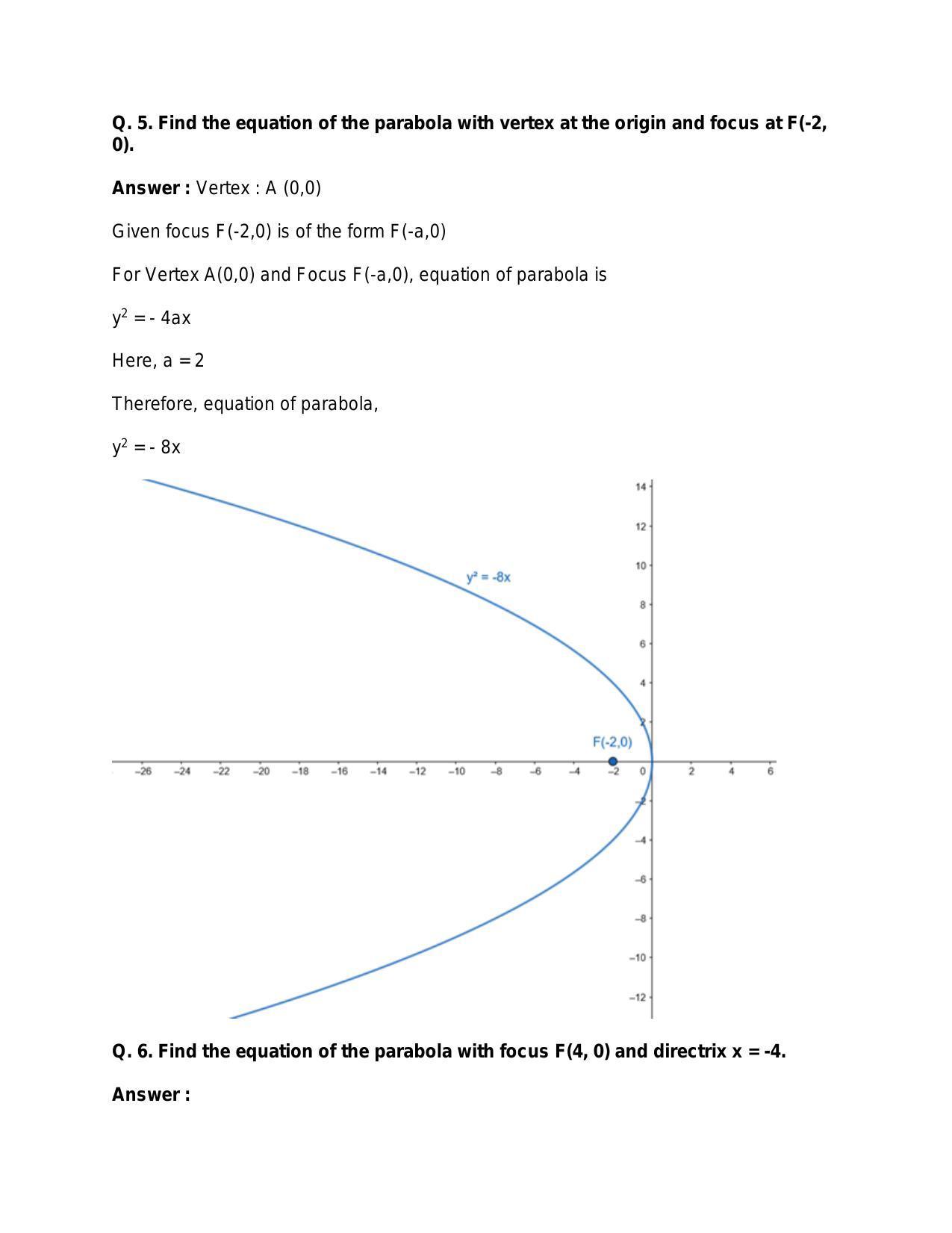 Chapter 22: Parabola: RS Aggarwal Class 11 Solutions - Page 17