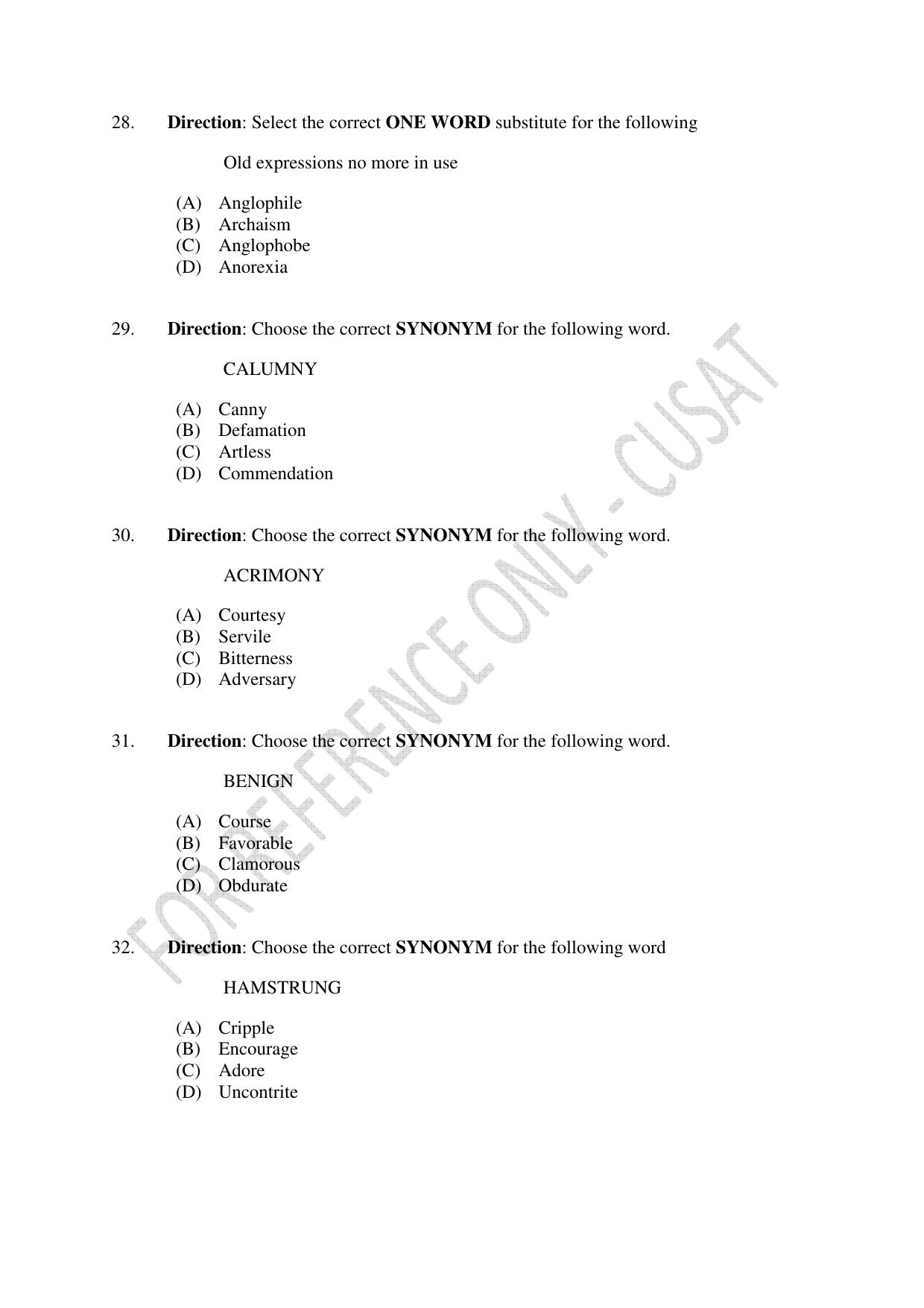 CUSAT CAT 2023 IP IPR PHD Question Paper - Page 7