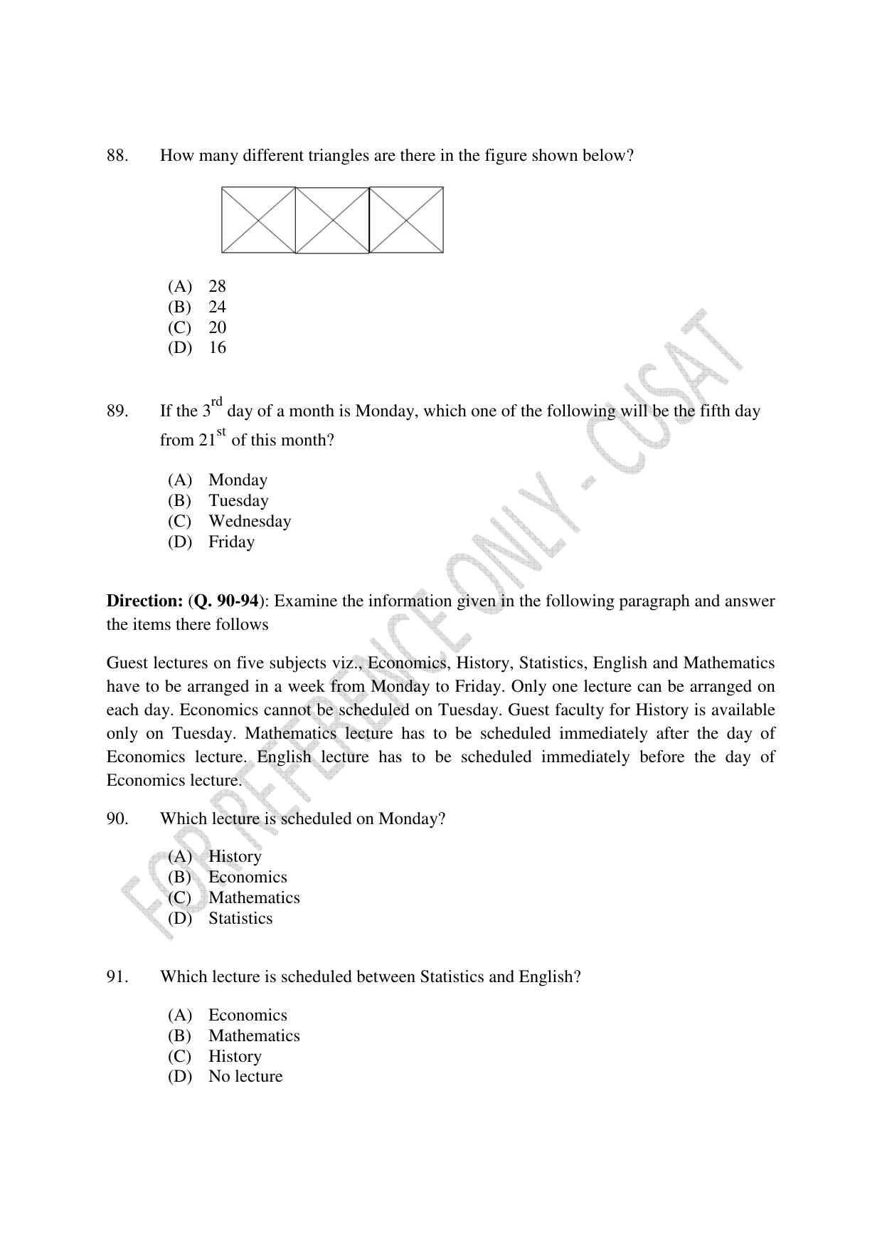 CUSAT CAT 2023 IP IPR PHD Question Paper - Page 19