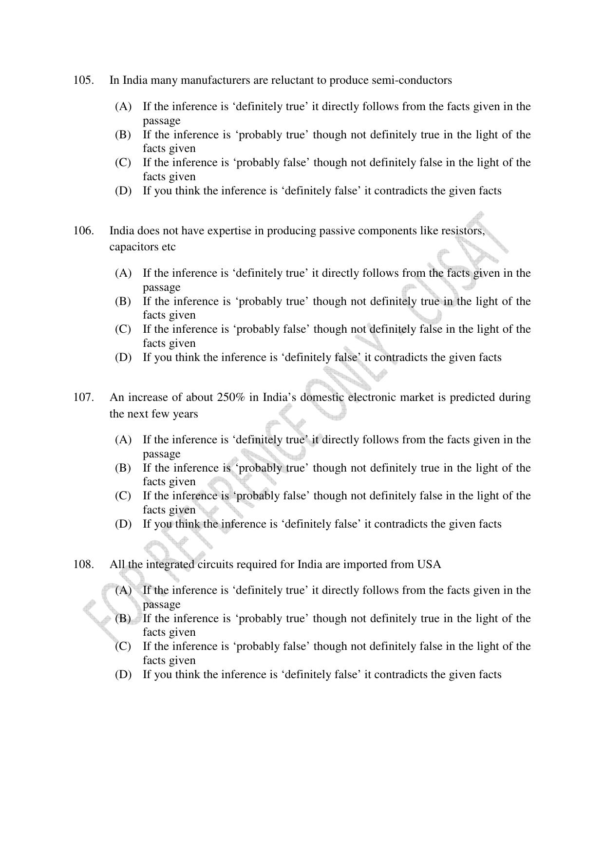 CUSAT CAT 2023 IP IPR PHD Question Paper - Page 25