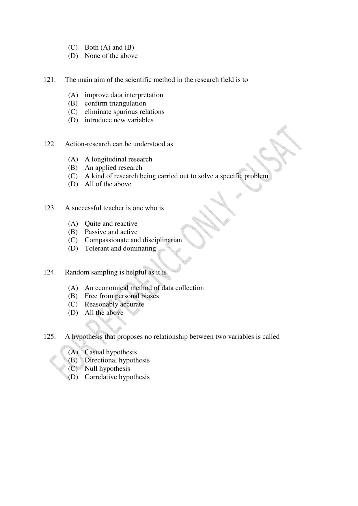 CUSAT CAT 2023 IP IPR PHD Question Paper - Page 29