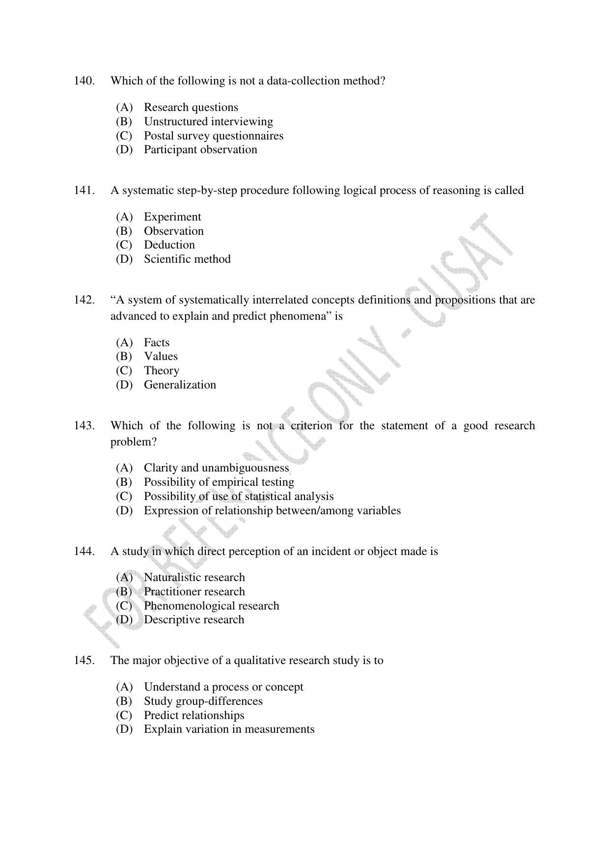 CUSAT CAT 2023 IP IPR PHD Question Paper - Page 33