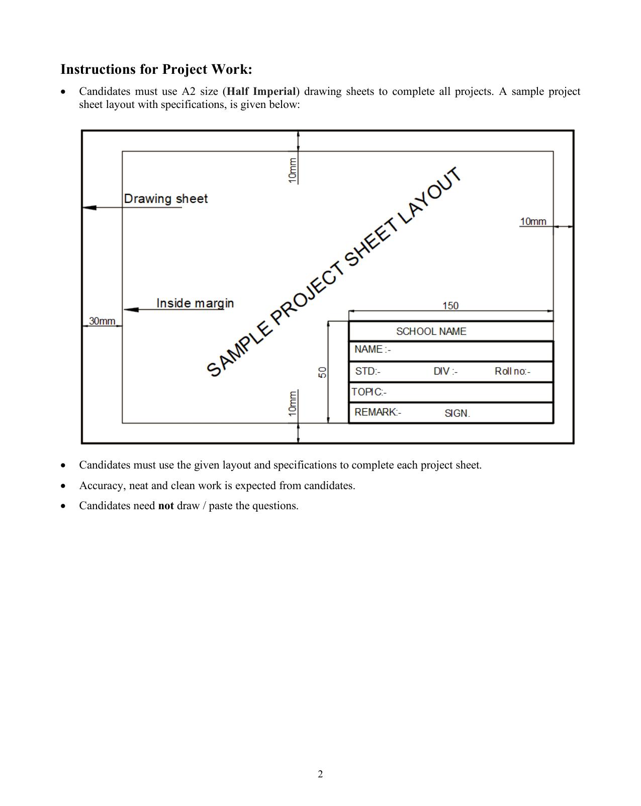 ISC Class XI & XII Geometrical & Mechanical Drawing 2025 Syllabus - Page 2