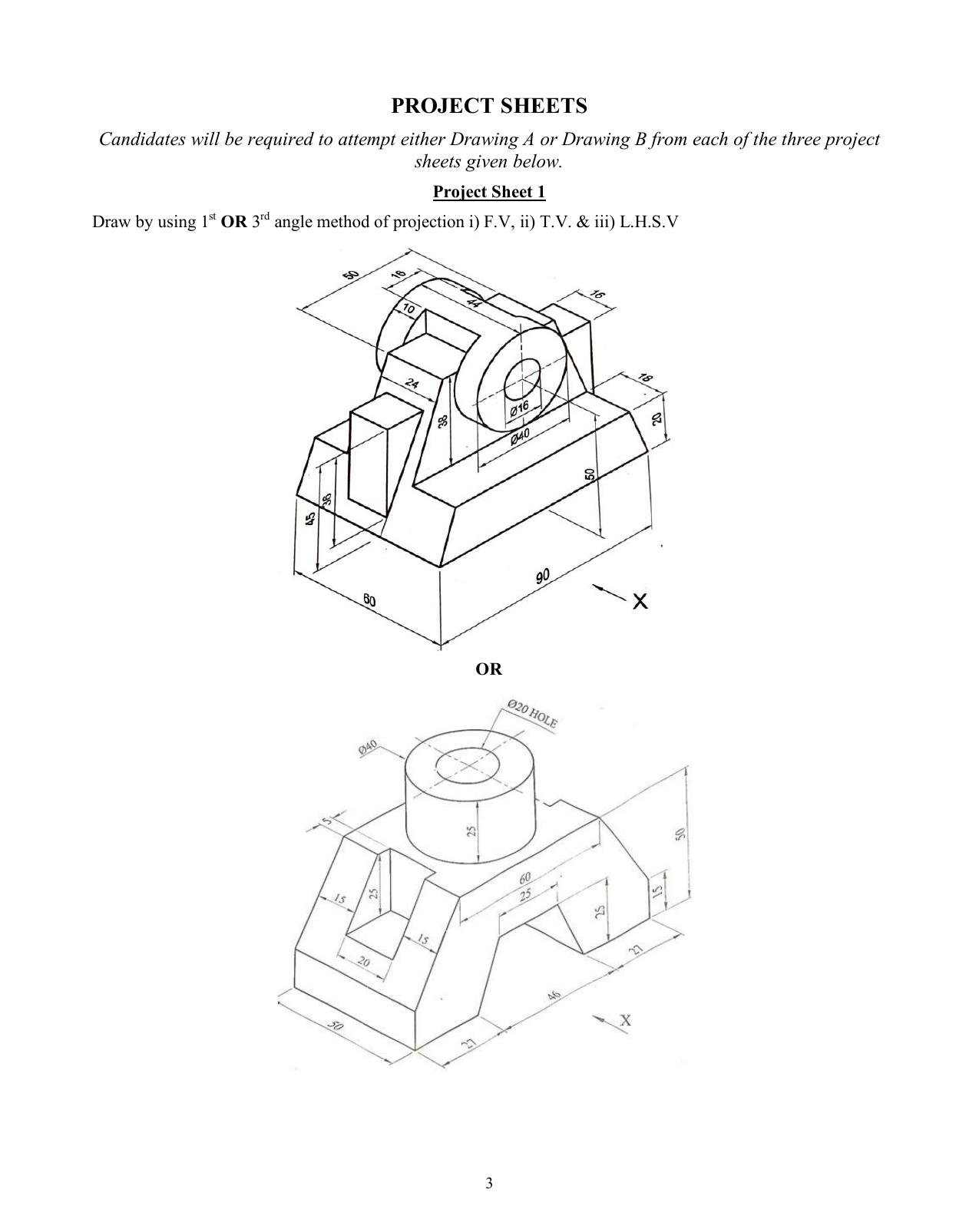 ISC Class XI & XII Geometrical & Mechanical Drawing 2025 Syllabus - Page 3