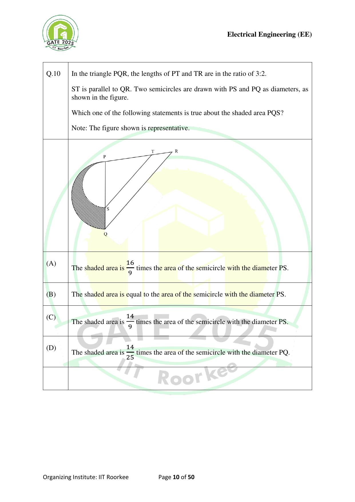 GATE 2025 Electrical Engineering (EE) Question Paper - Page 10