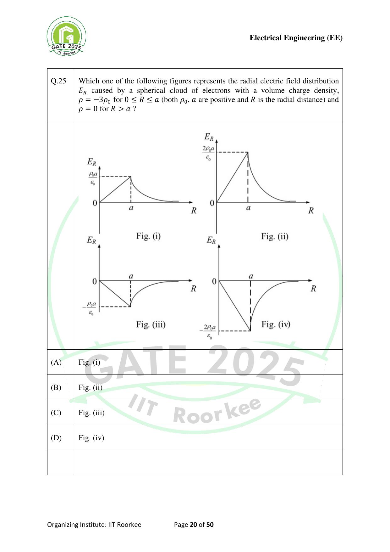 GATE 2025 Electrical Engineering (EE) Question Paper - Page 20