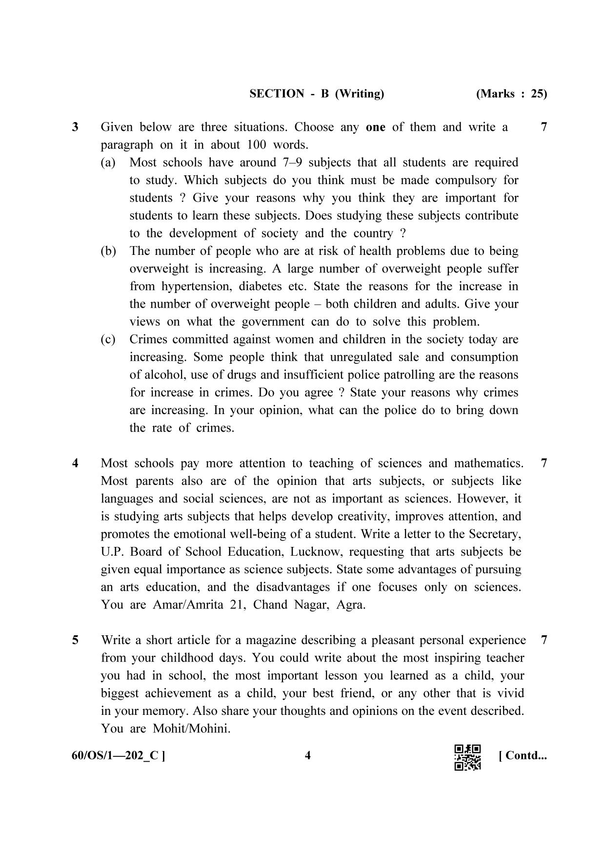 NIOS Jan-Feb 2021 Class 10 English (OS) SET C Question Paper - Page 4