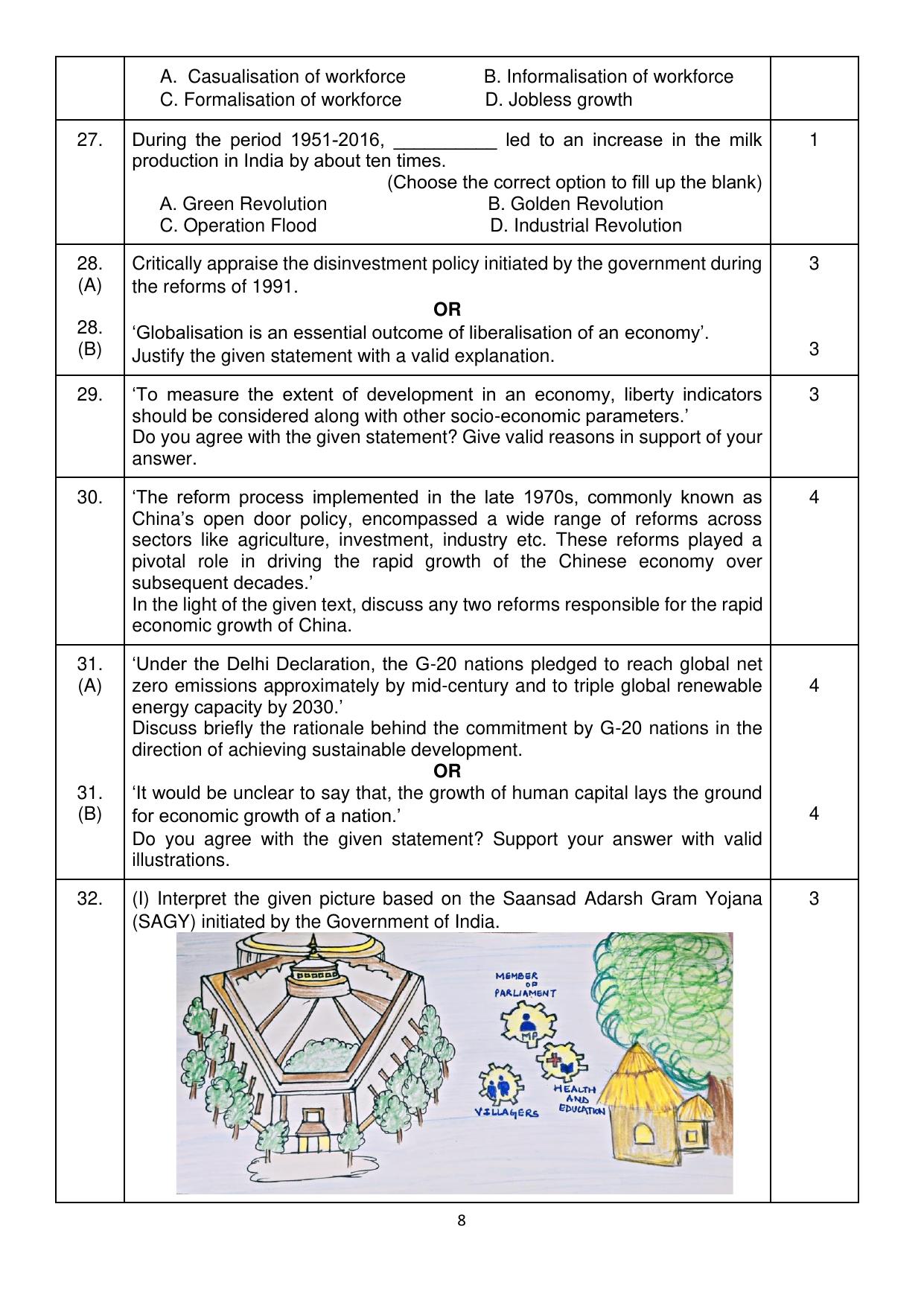 CBSE Class 12 Economics Sample Question Paper 2024-25 - Page 8