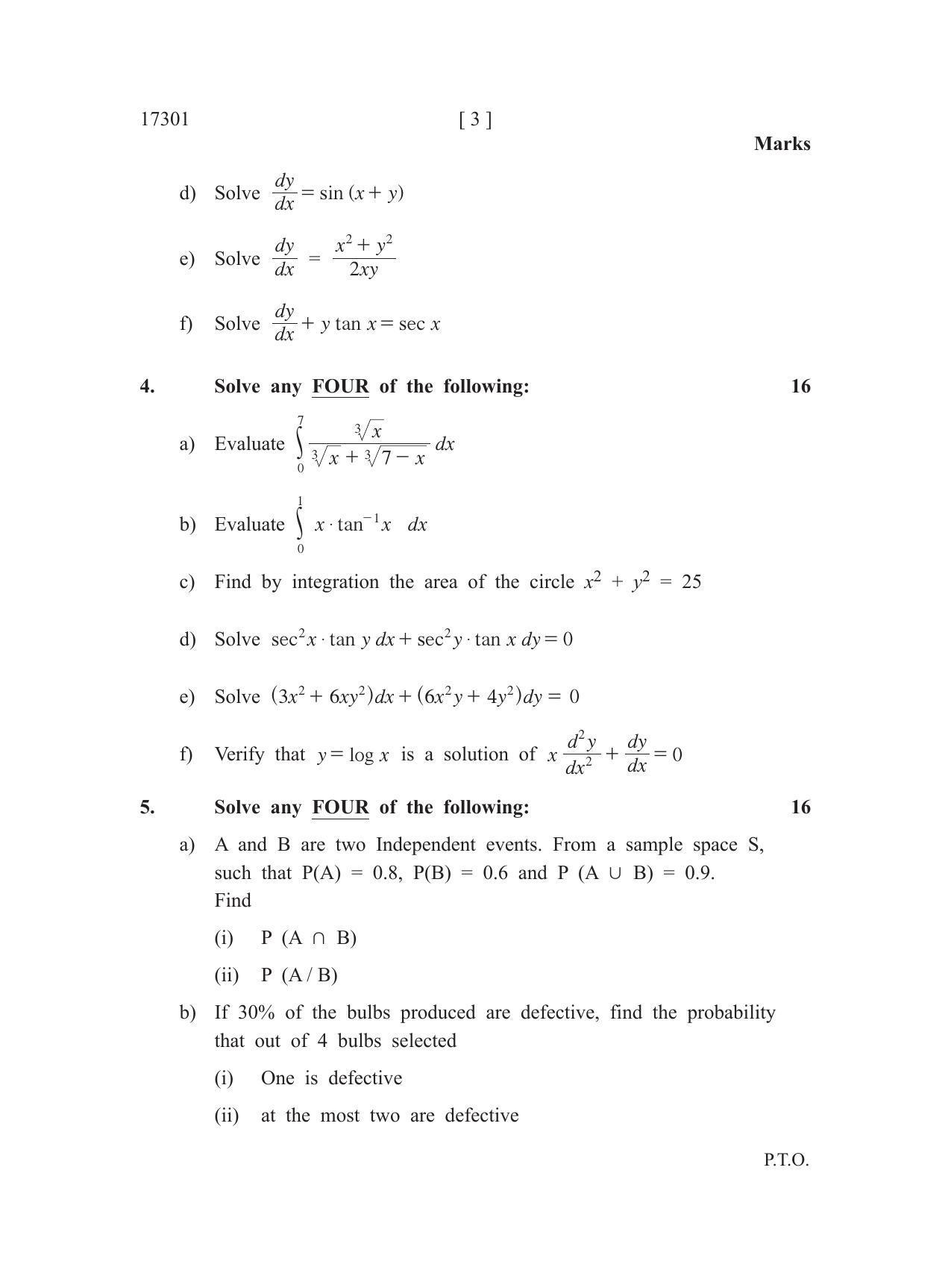 MSBTE Summer Question Paper 2019 - Applied mathematics - Page 3