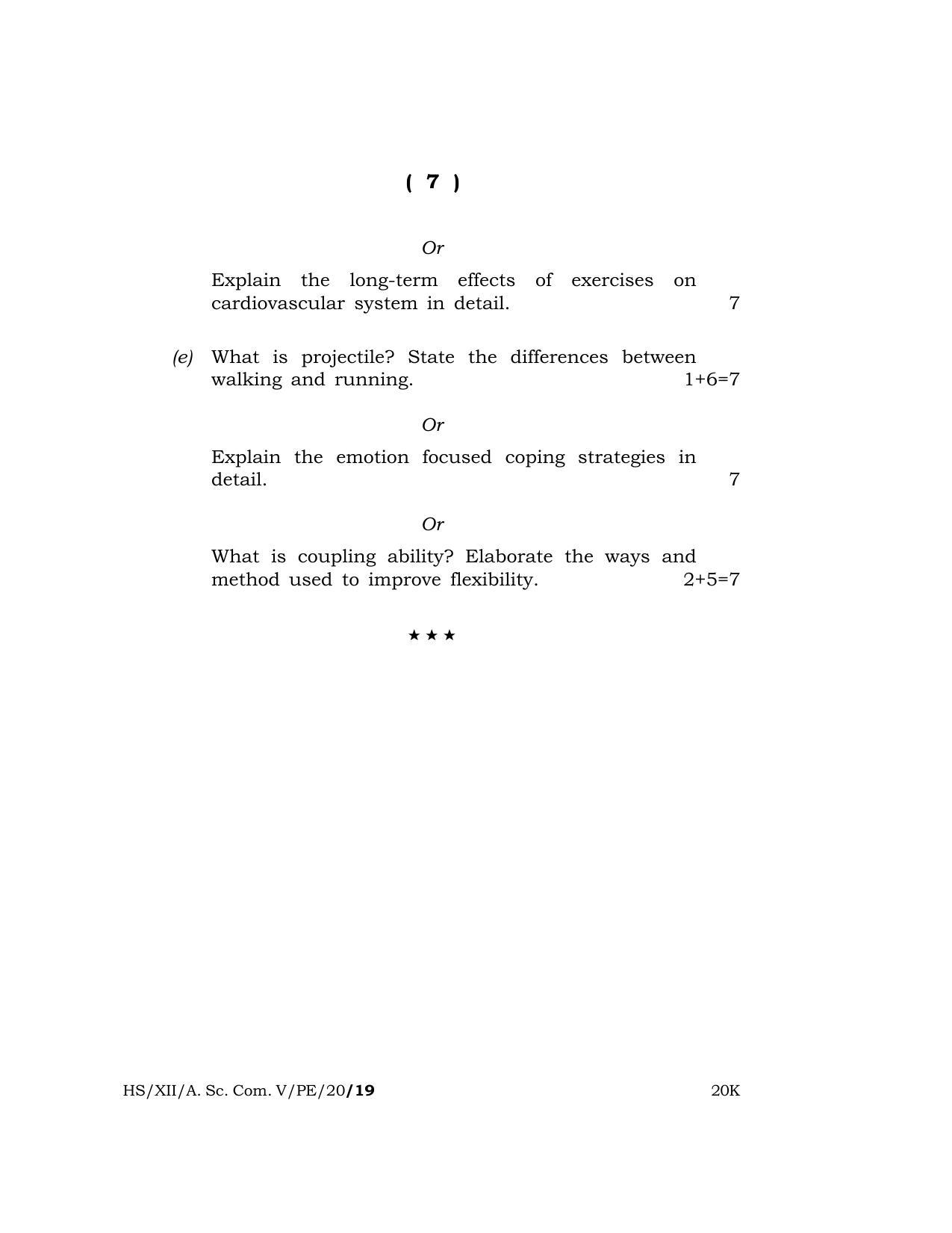 Meghalaya Board (MBOSE) Class 12 PHYSICAL EDUCATION 2020 Question Paper - Page 7