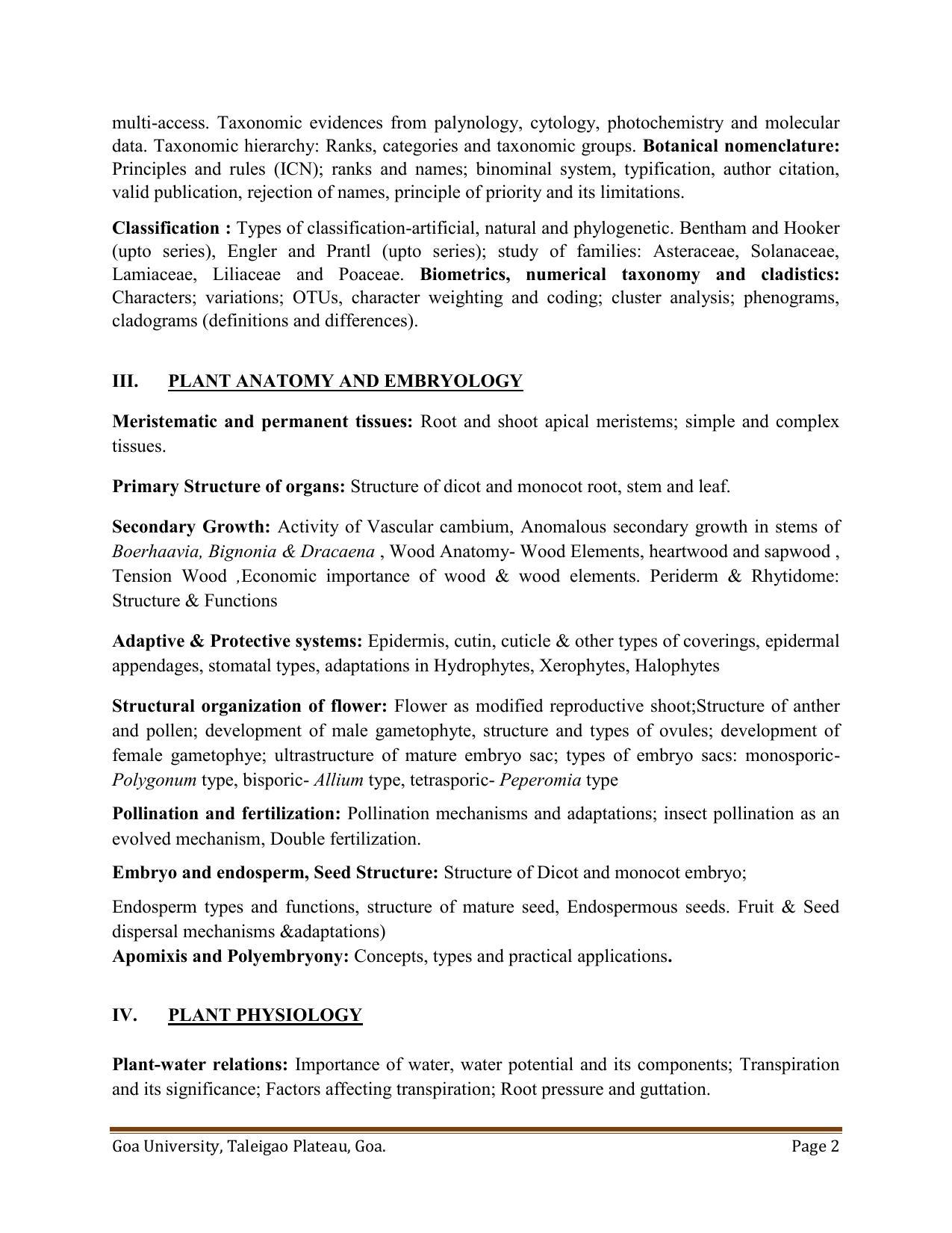 GU ART Botany Syllabus - Page 2