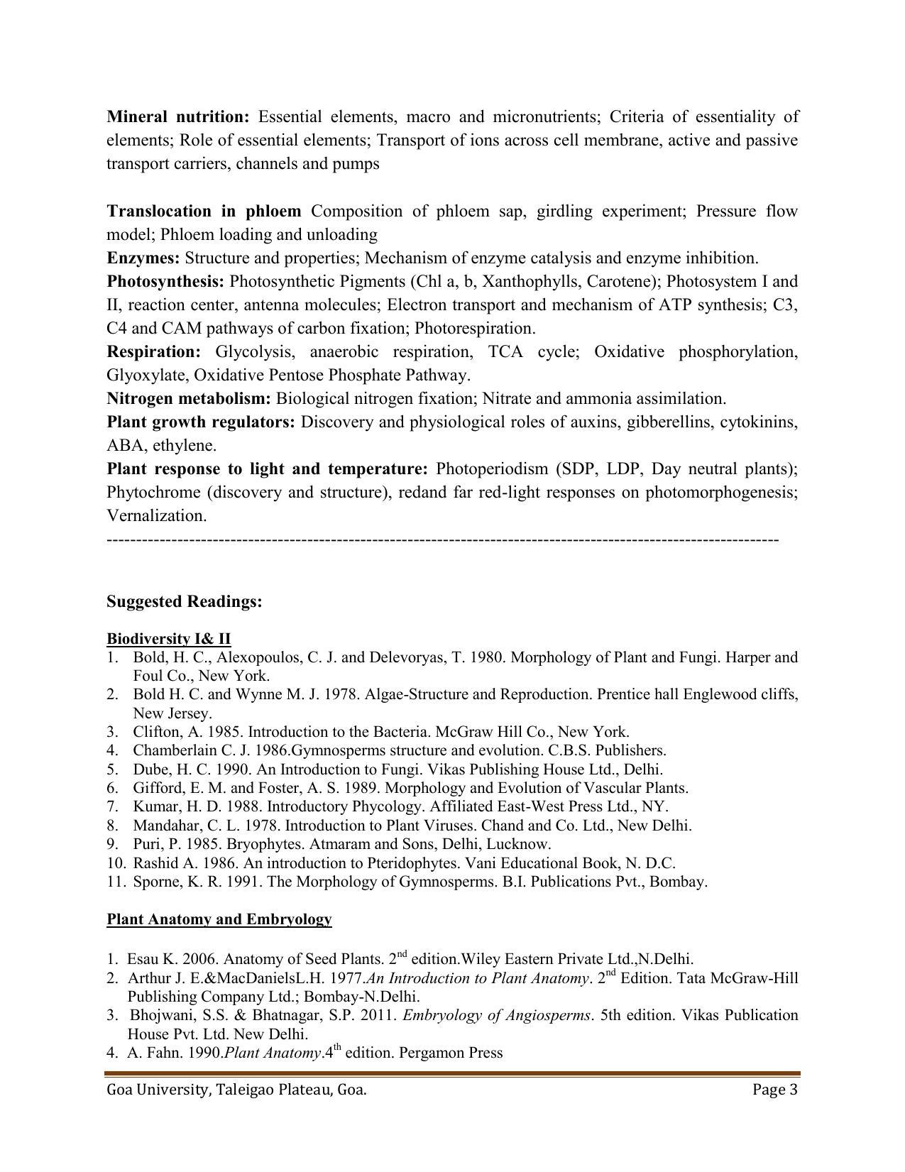 GU ART Botany Syllabus - Page 3