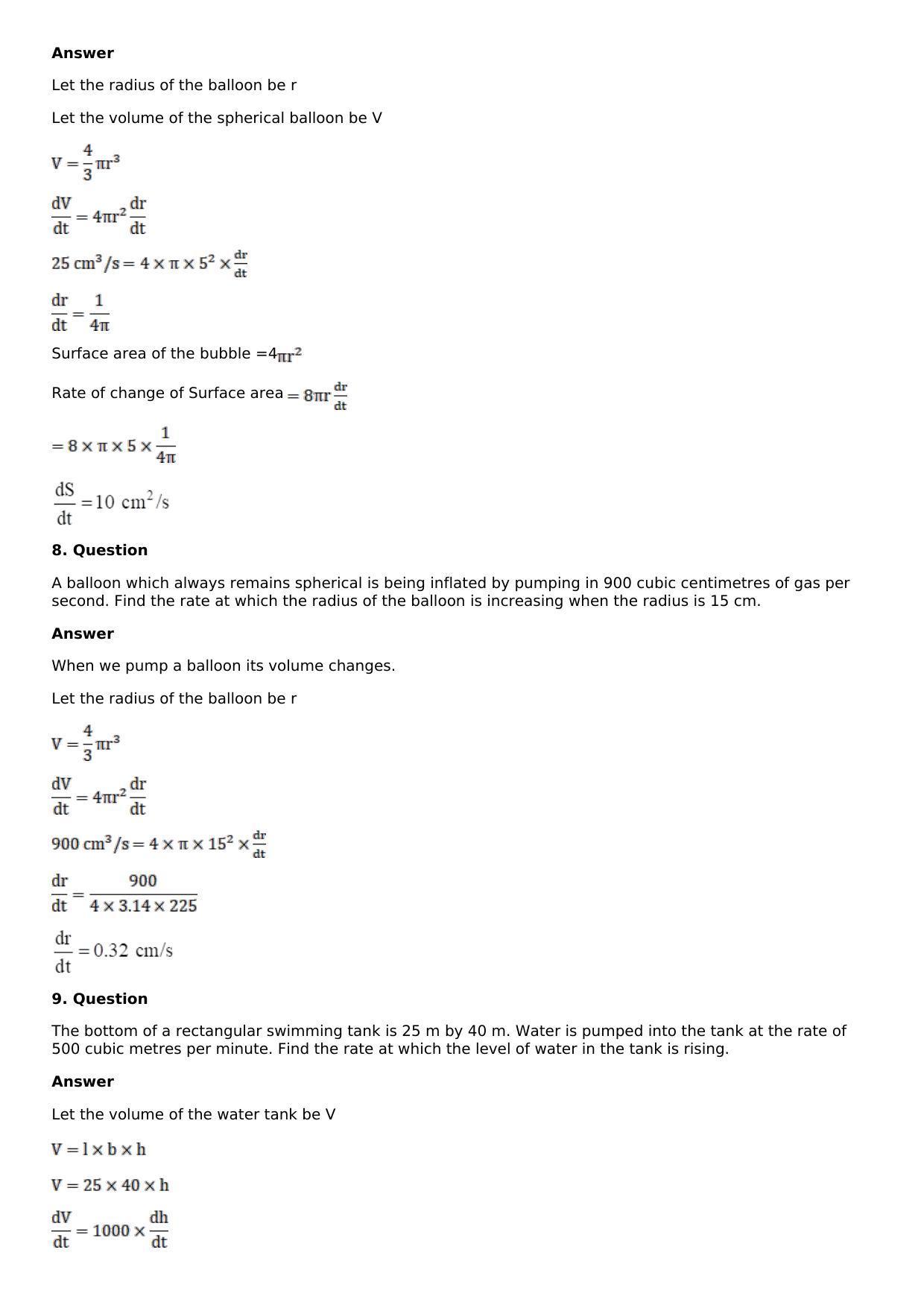 Chapter 11: Applications of Derivatives Solutions: RS Aggarwal Class 12 Solutions  - Page 3