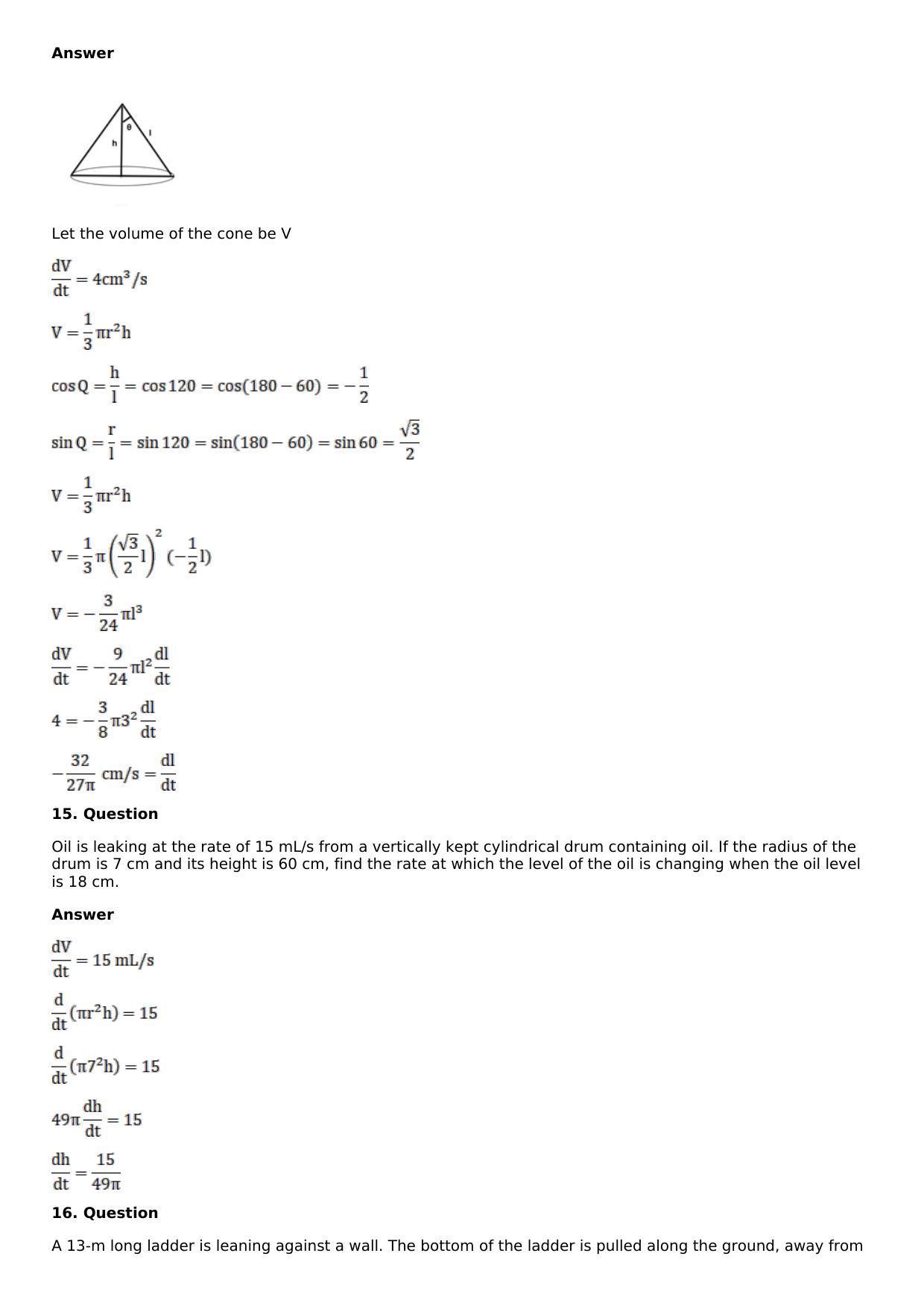 Chapter 11: Applications of Derivatives Solutions: RS Aggarwal Class 12 Solutions  - Page 6