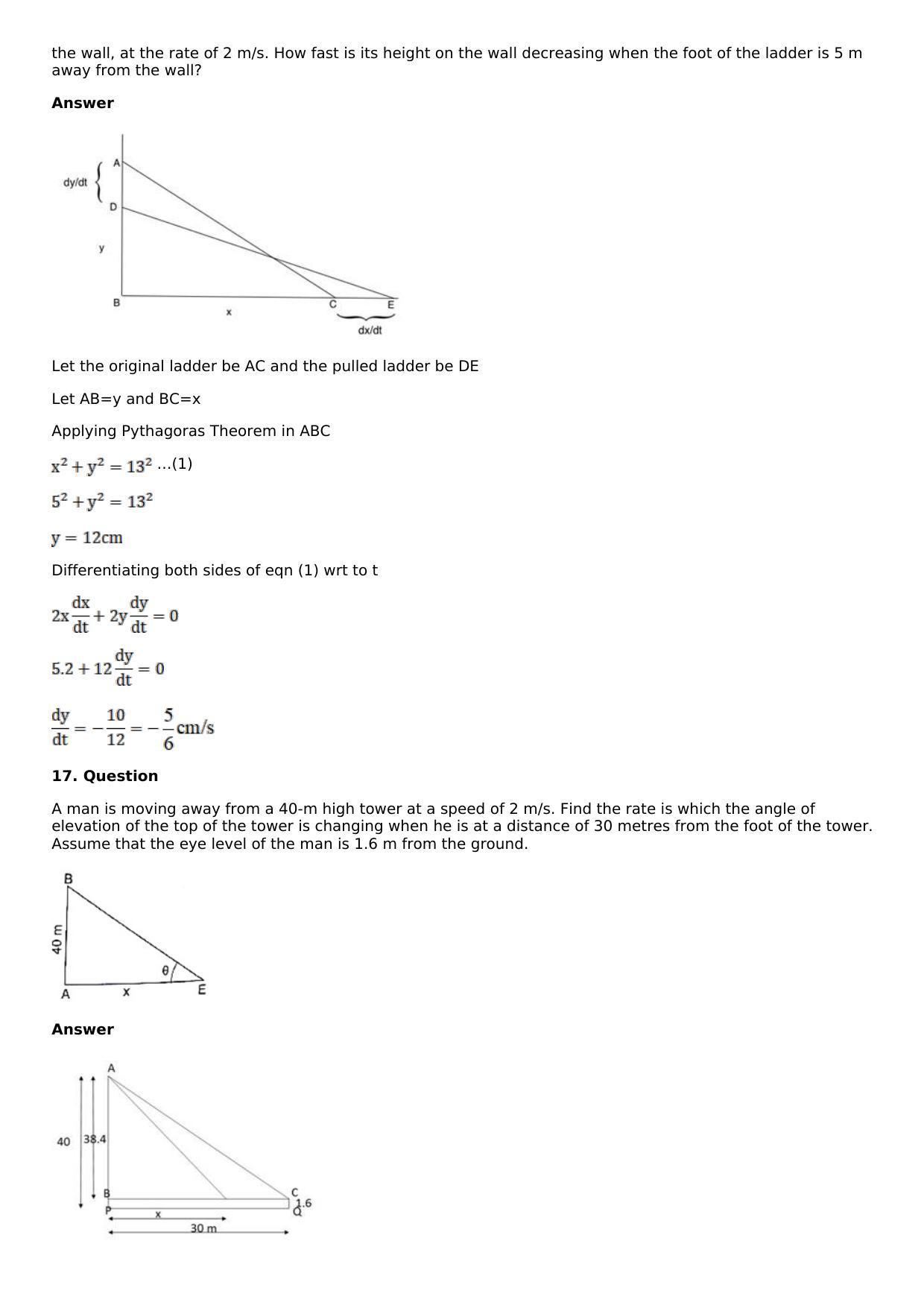 Chapter 11: Applications of Derivatives Solutions: RS Aggarwal Class 12 Solutions  - Page 7