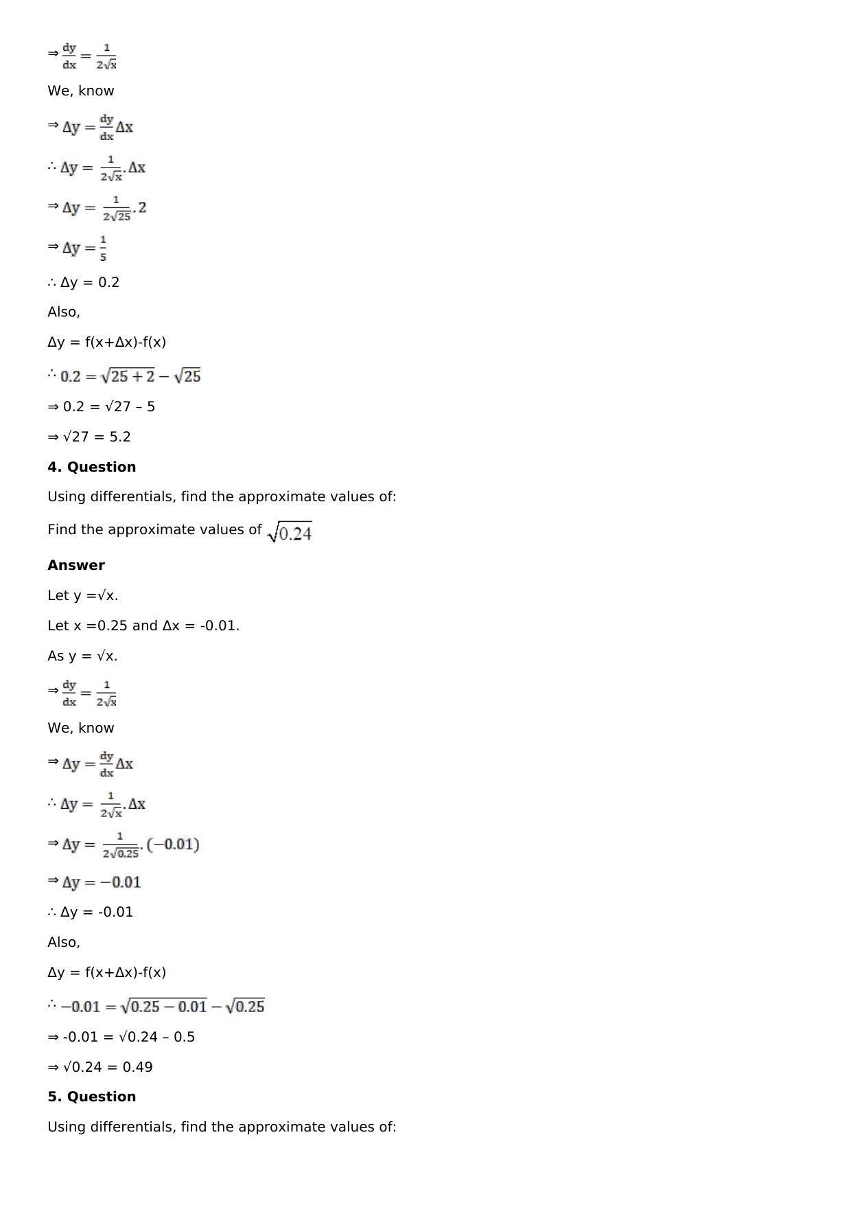 Chapter 11: Applications of Derivatives Solutions: RS Aggarwal Class 12 Solutions  - Page 11