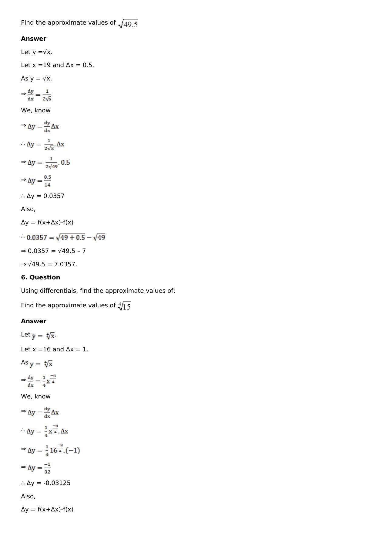 Chapter 11: Applications of Derivatives Solutions: RS Aggarwal Class 12 Solutions  - Page 12