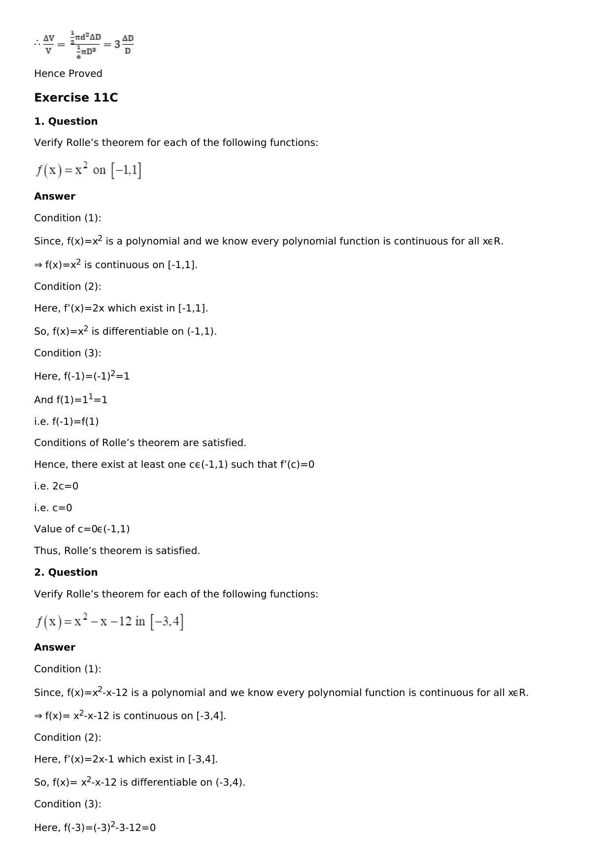 Chapter 11: Applications of Derivatives Solutions: RS Aggarwal Class 12 Solutions  - Page 18