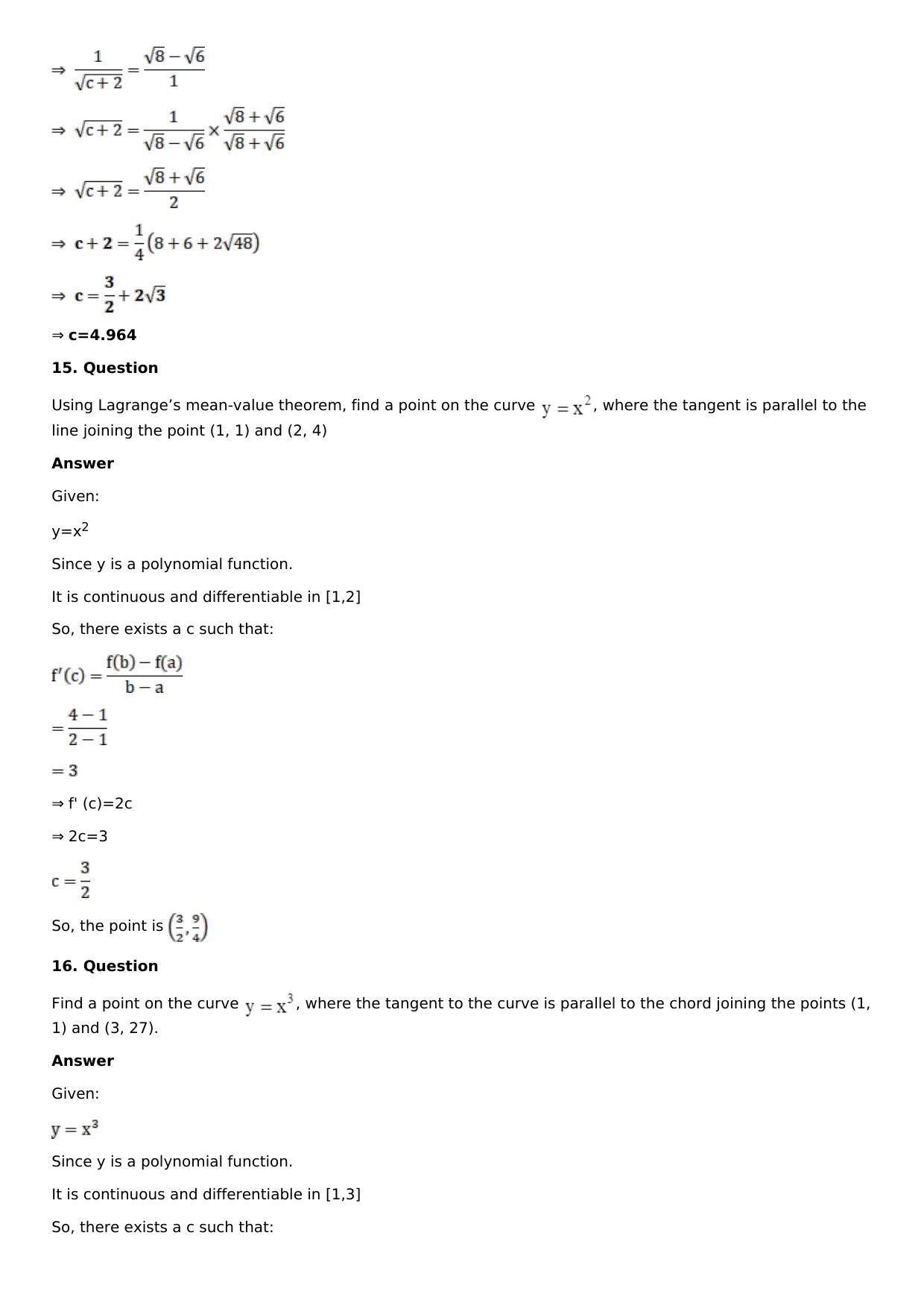 Chapter 11: Applications of Derivatives Solutions: RS Aggarwal Class 12 Solutions  - Page 42