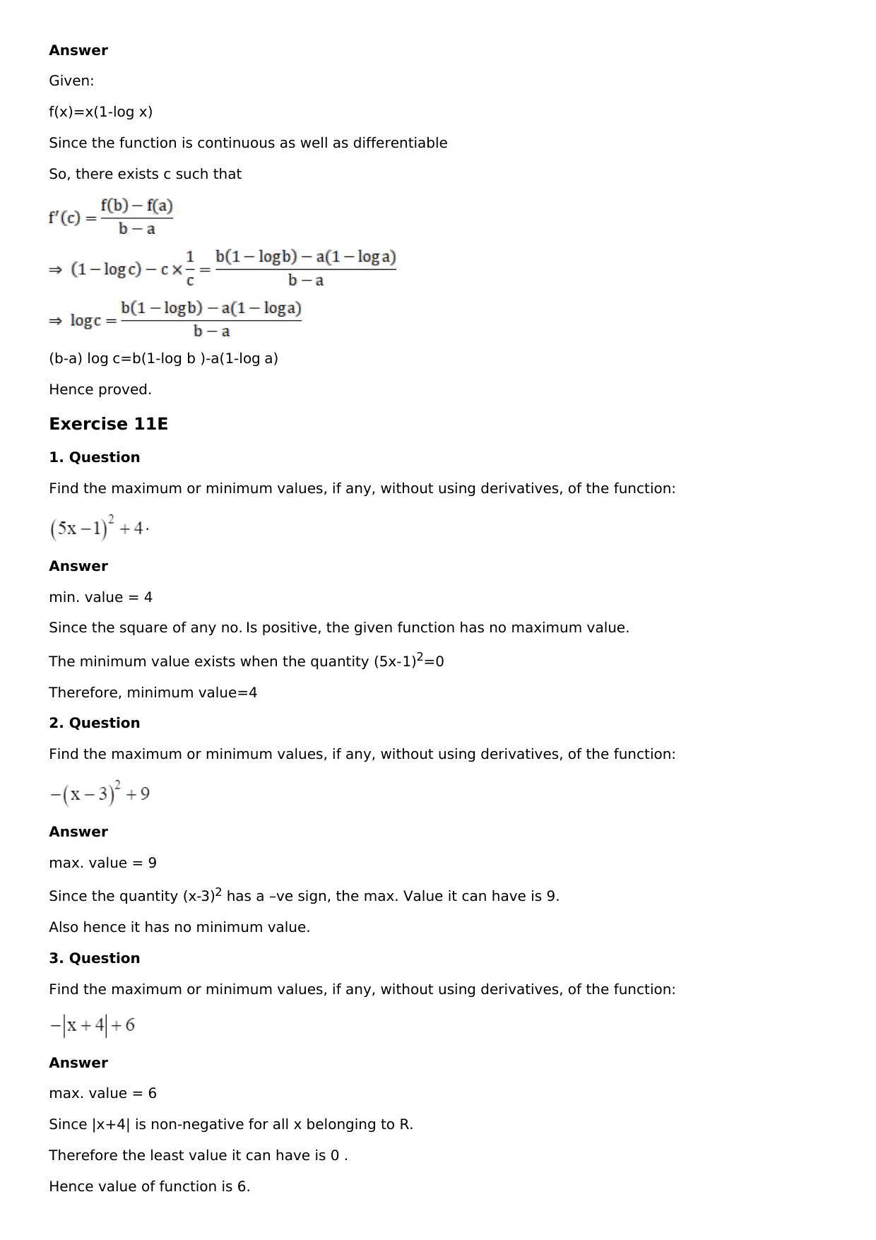 Chapter 11: Applications of Derivatives Solutions: RS Aggarwal Class 12 Solutions  - Page 44