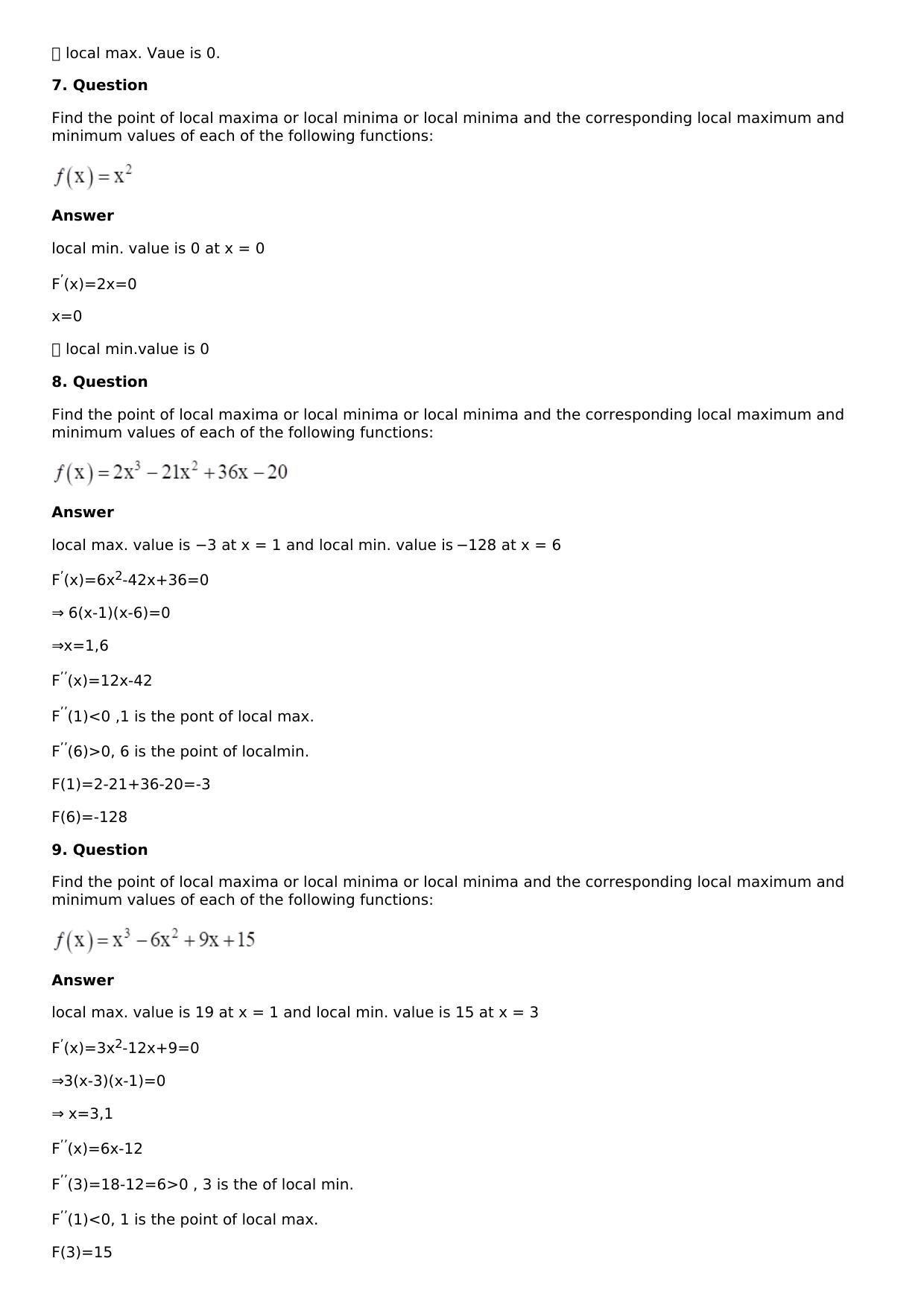 Chapter 11: Applications of Derivatives Solutions: RS Aggarwal Class 12 Solutions  - Page 46