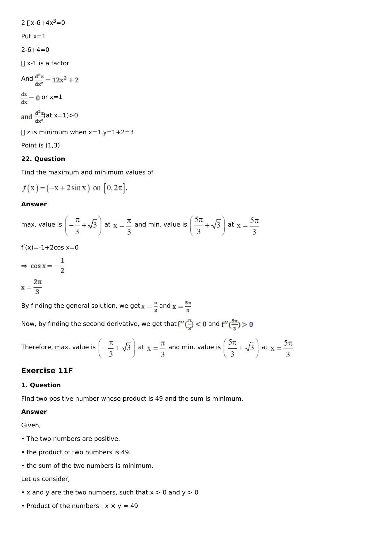Chapter 11: Applications of Derivatives Solutions: RS Aggarwal Class 12 Solutions  - Page 52