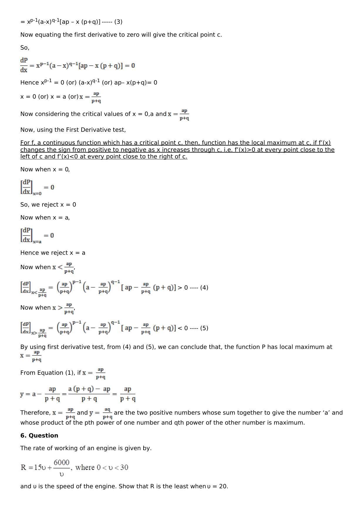Chapter 11: Applications of Derivatives Solutions: RS Aggarwal Class 12 Solutions  - Page 61