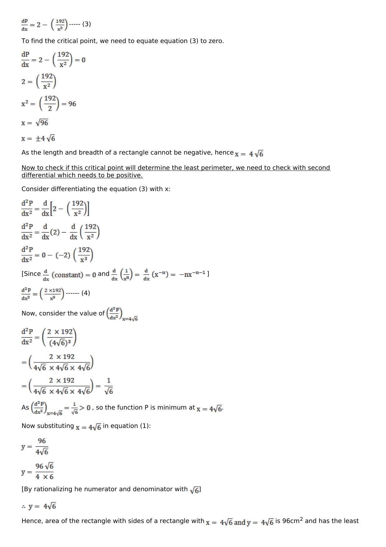 Chapter 11: Applications of Derivatives Solutions: RS Aggarwal Class 12 Solutions  - Page 64