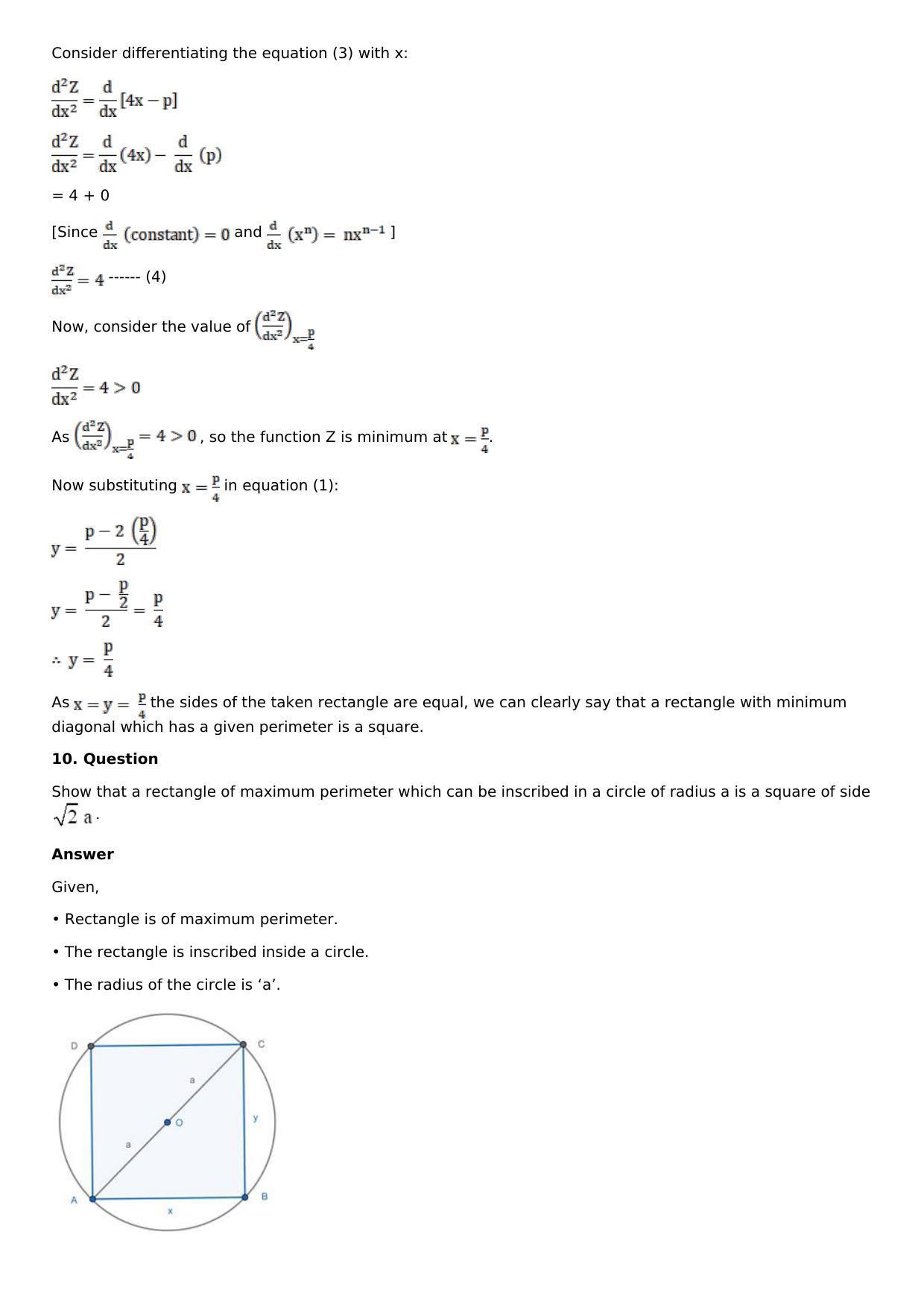 Chapter 11: Applications of Derivatives Solutions: RS Aggarwal Class 12 Solutions  - Page 68