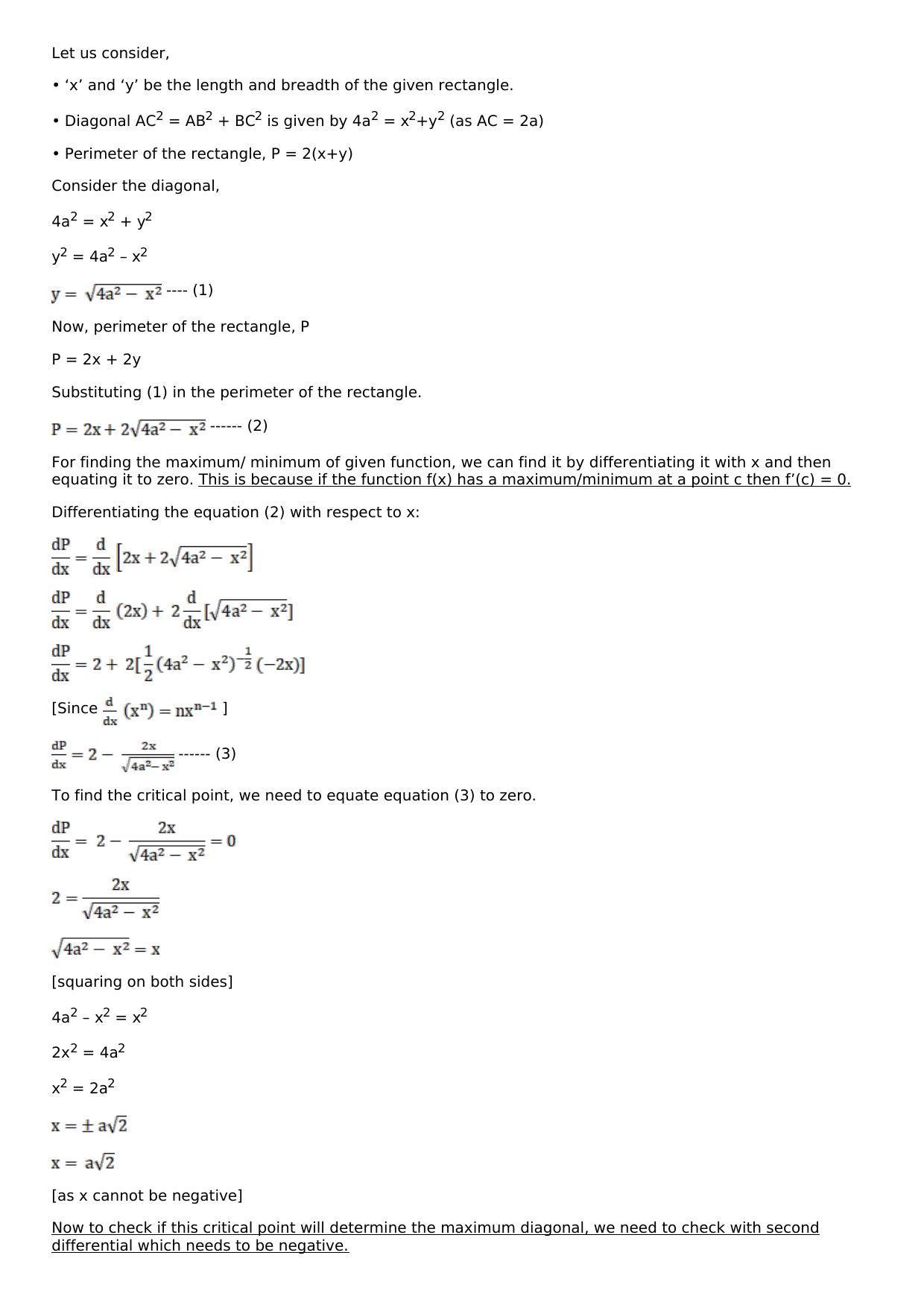 Chapter 11: Applications of Derivatives Solutions: RS Aggarwal Class 12 Solutions  - Page 69