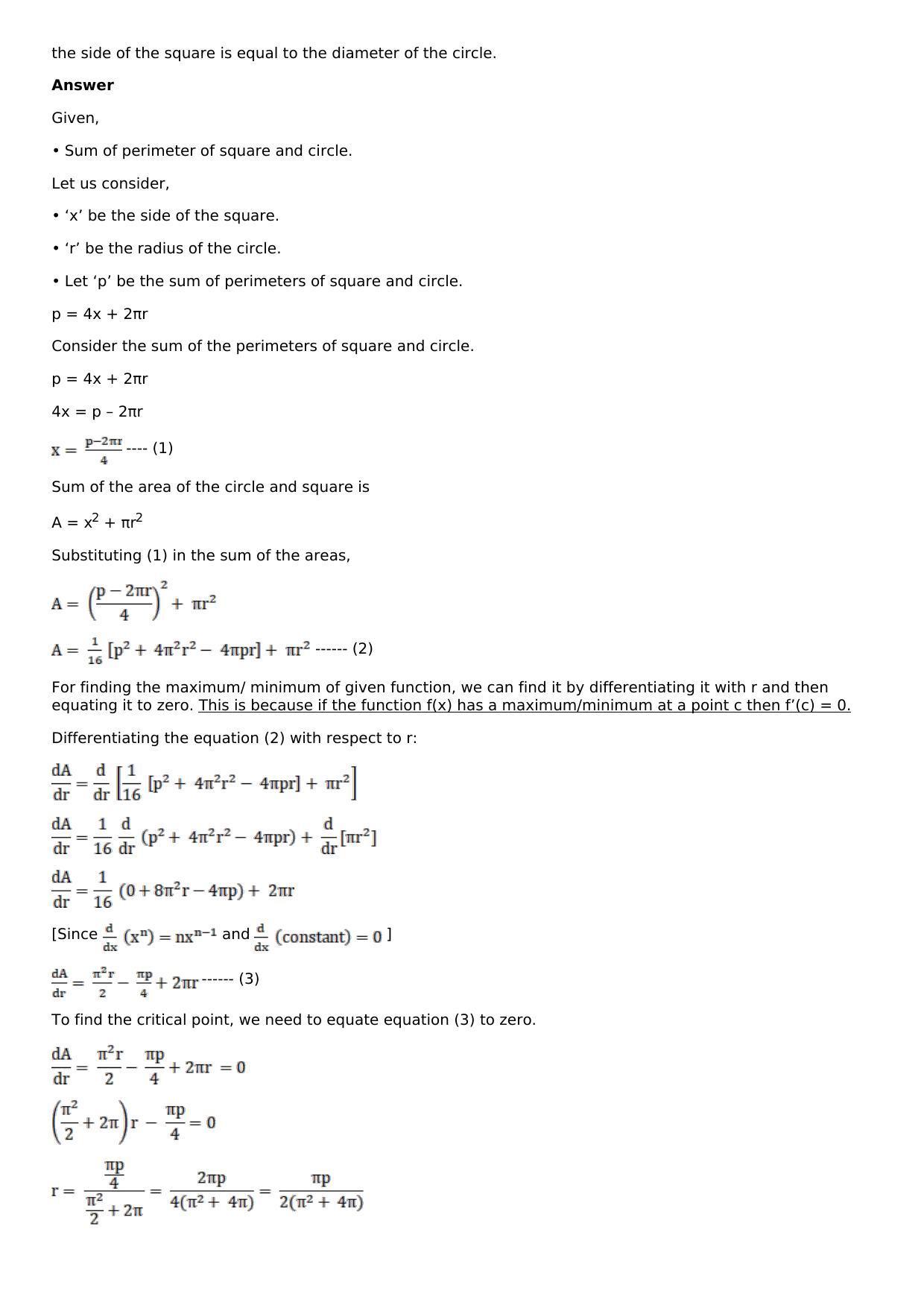 Chapter 11: Applications of Derivatives Solutions: RS Aggarwal Class 12 Solutions  - Page 71