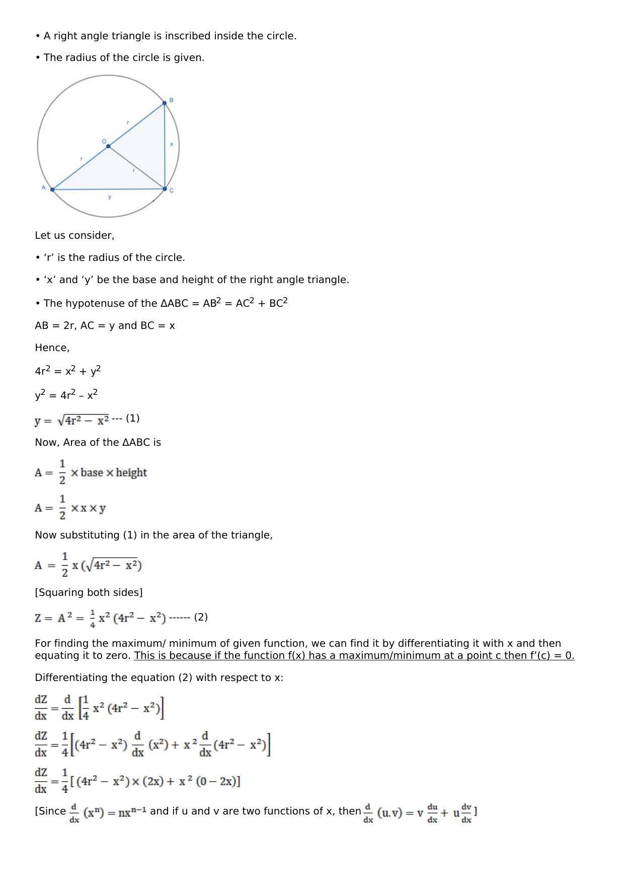 Chapter 11: Applications of Derivatives Solutions: RS Aggarwal Class 12 Solutions  - Page 73