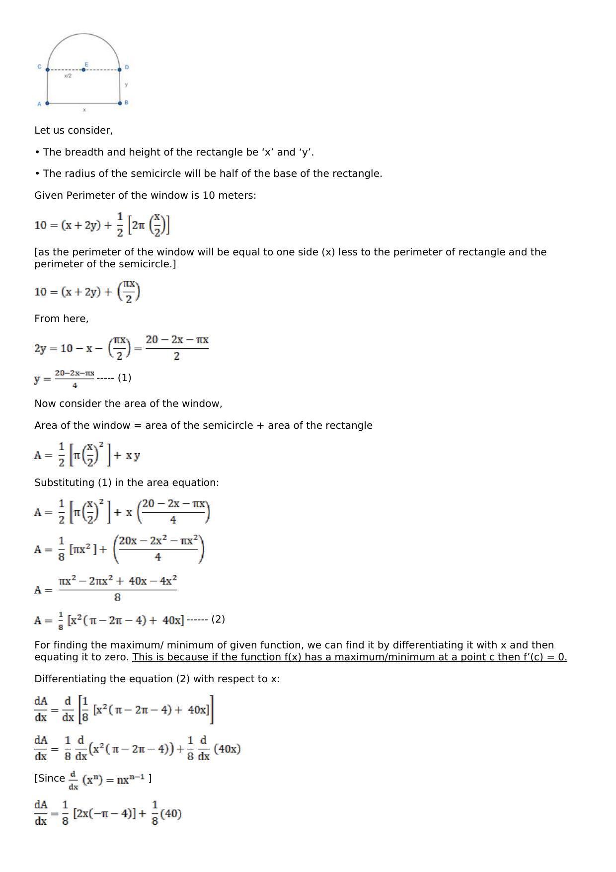 Chapter 11: Applications of Derivatives Solutions: RS Aggarwal Class 12 Solutions  - Page 79