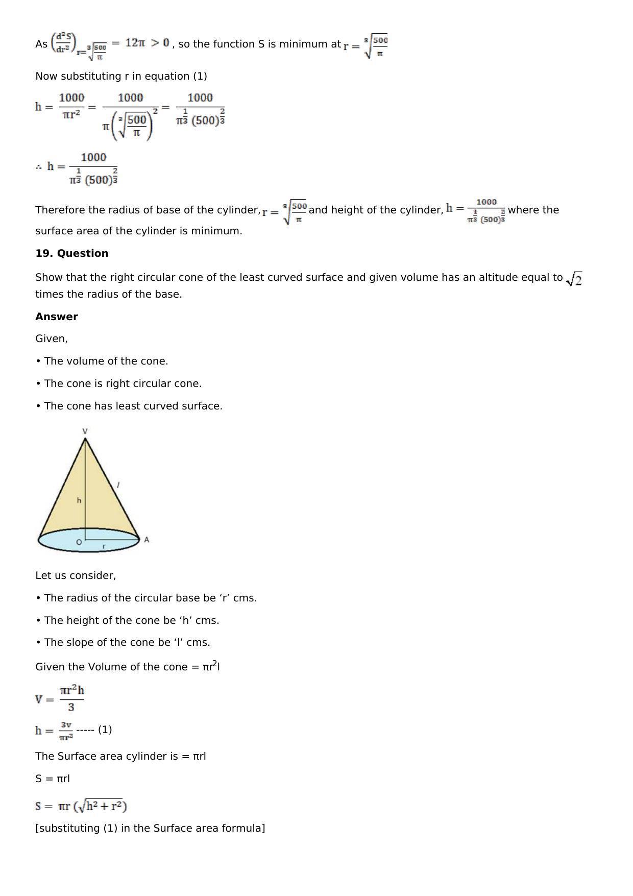 Chapter 11: Applications of Derivatives Solutions: RS Aggarwal Class 12 Solutions  - Page 86