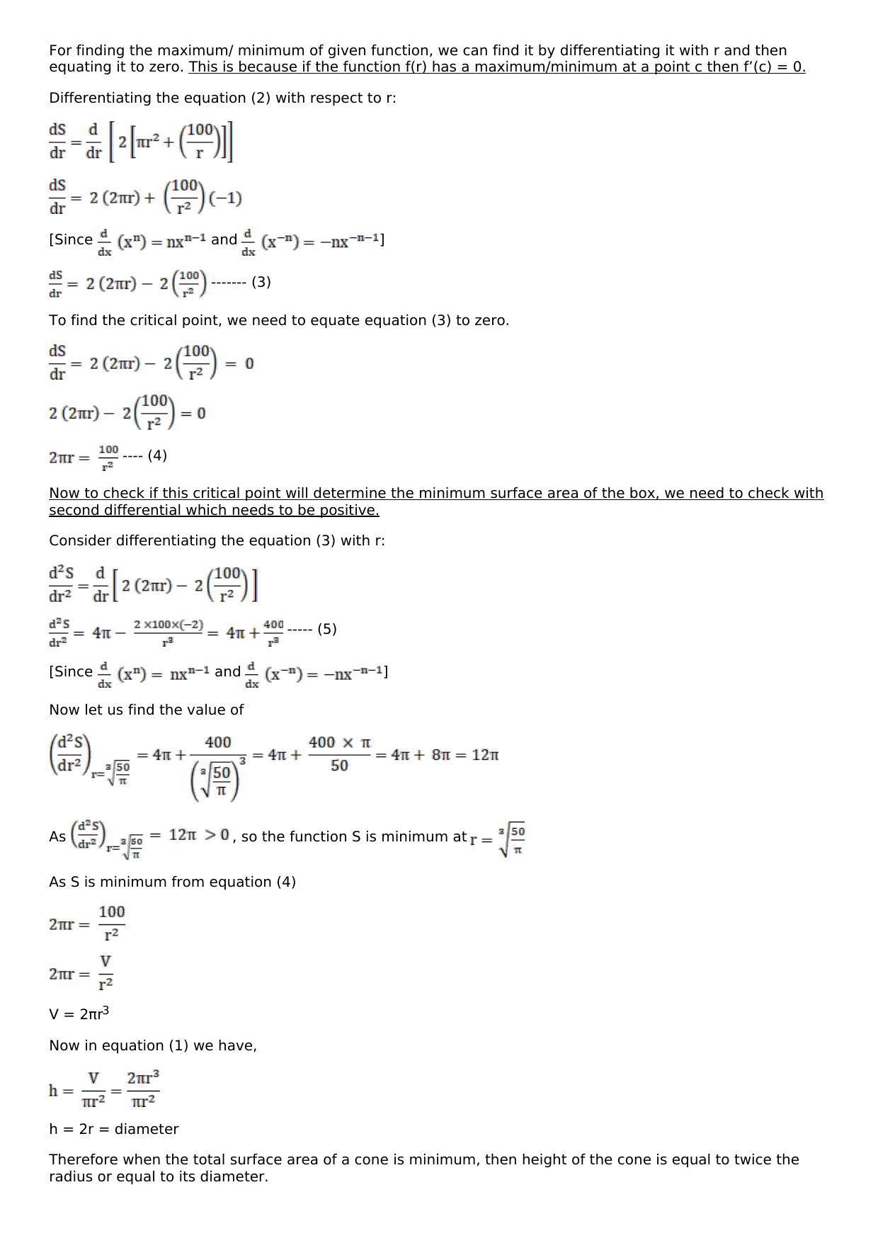 Chapter 11: Applications of Derivatives Solutions: RS Aggarwal Class 12 Solutions  - Page 89