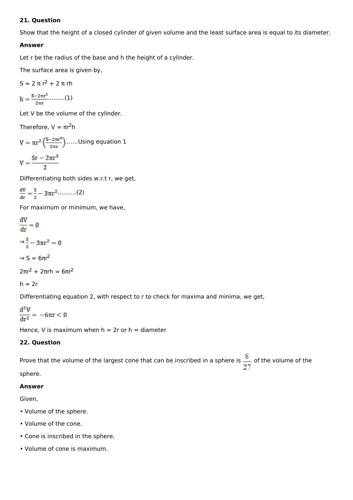 Chapter 11: Applications of Derivatives Solutions: RS Aggarwal Class 12 Solutions  - Page 90
