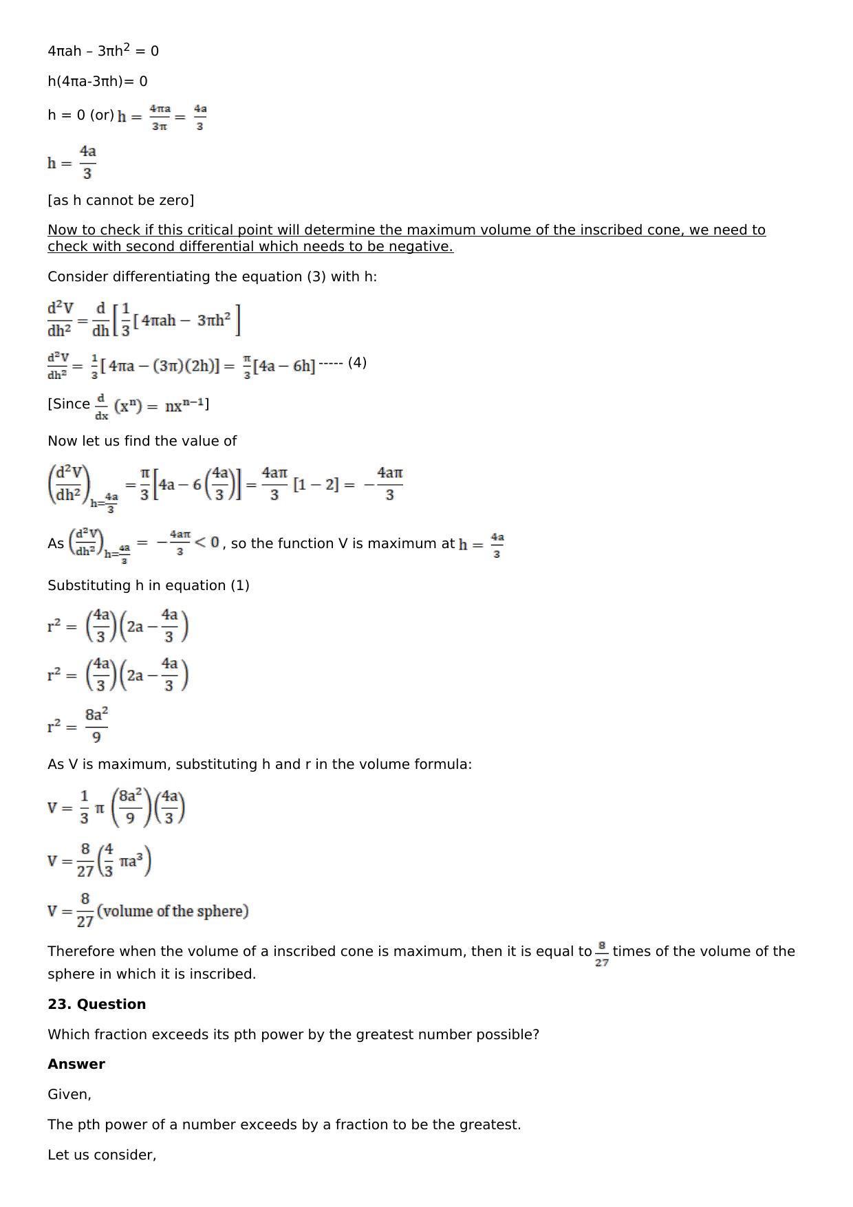 Chapter 11: Applications of Derivatives Solutions: RS Aggarwal Class 12 Solutions  - Page 92