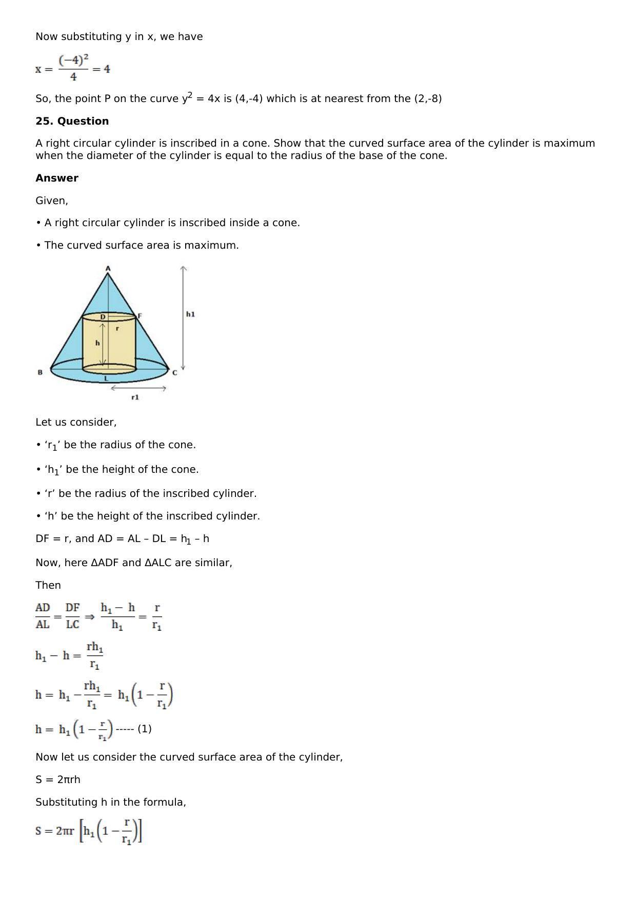 Chapter 11: Applications of Derivatives Solutions: RS Aggarwal Class 12 Solutions  - Page 95