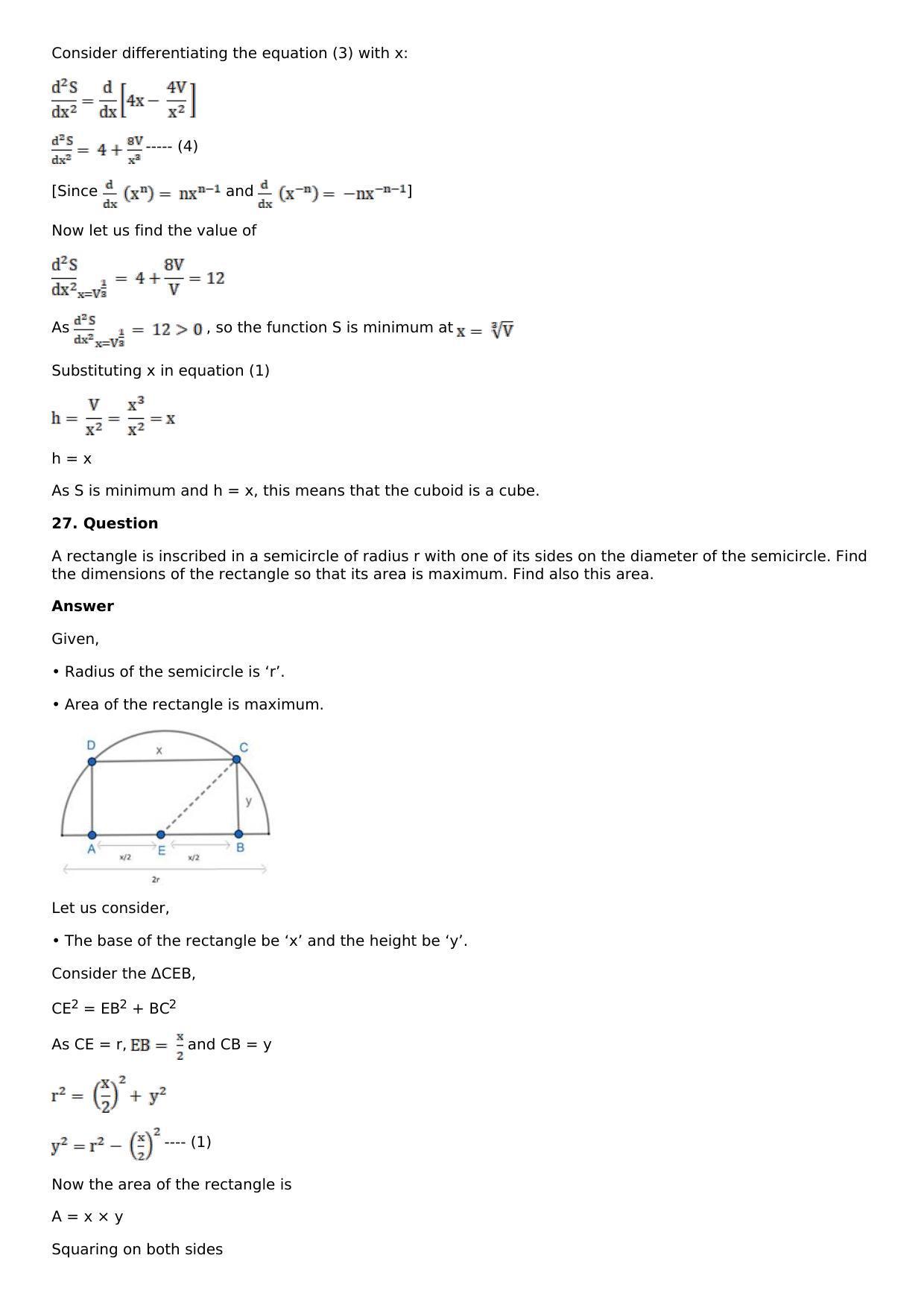 Chapter 11: Applications of Derivatives Solutions: RS Aggarwal Class 12 Solutions  - Page 98