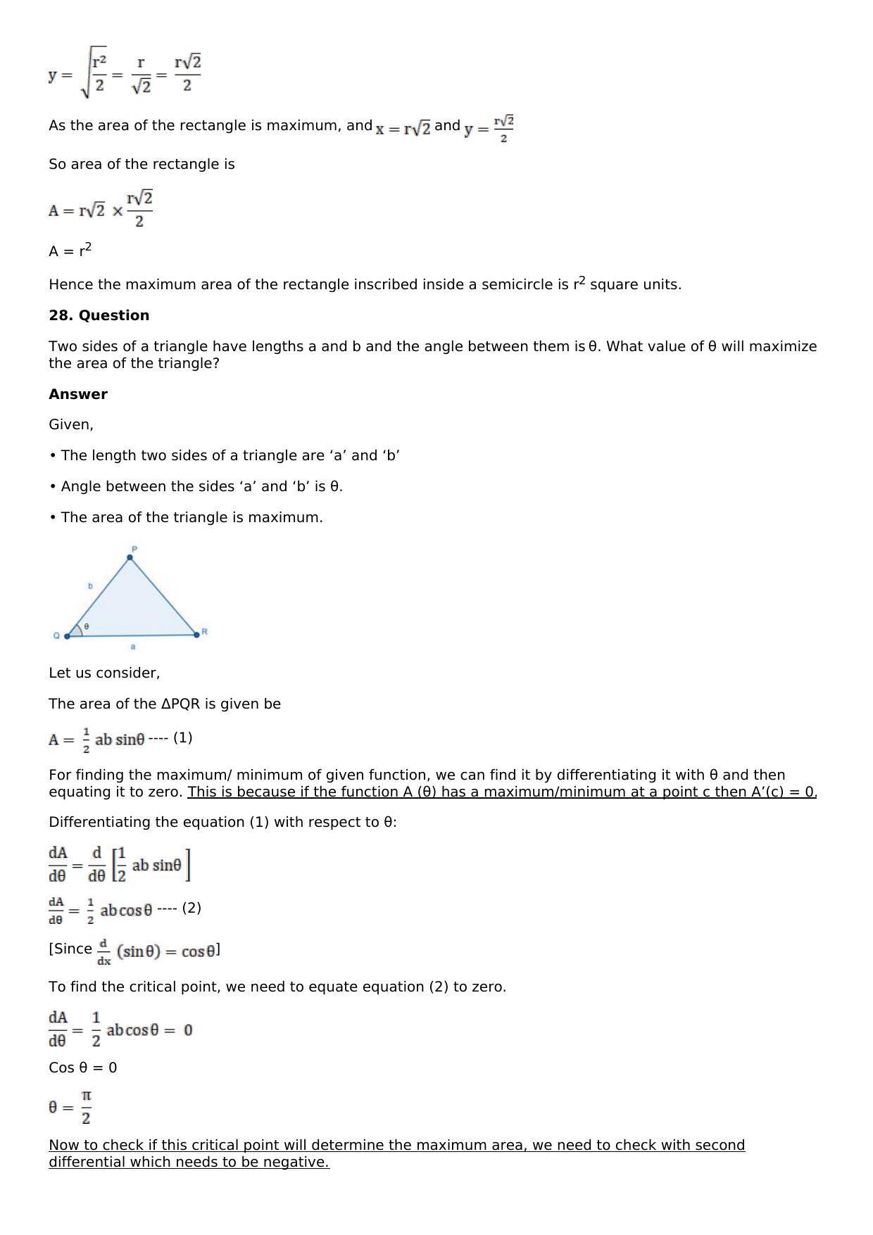 Chapter 11: Applications of Derivatives Solutions: RS Aggarwal Class 12 Solutions  - Page 100