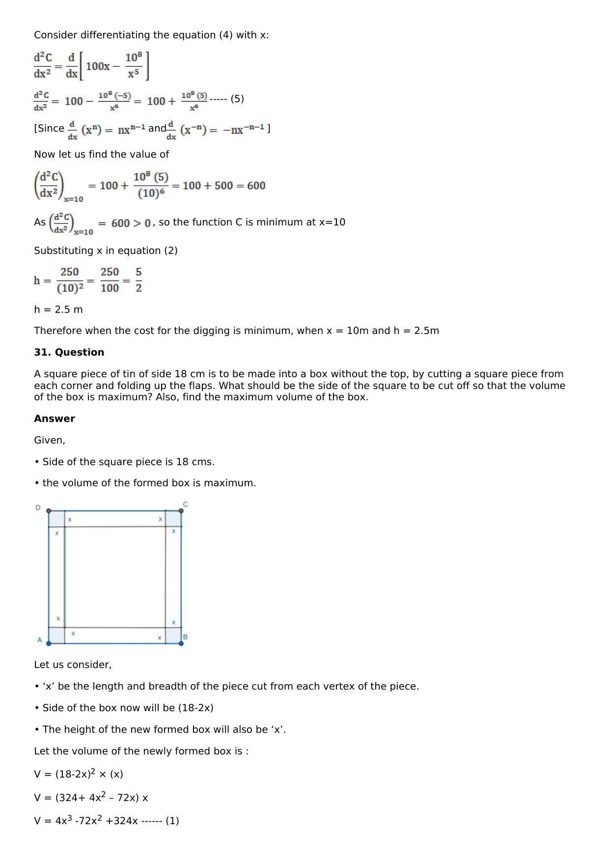 Chapter 11: Applications of Derivatives Solutions: RS Aggarwal Class 12 Solutions  - Page 104