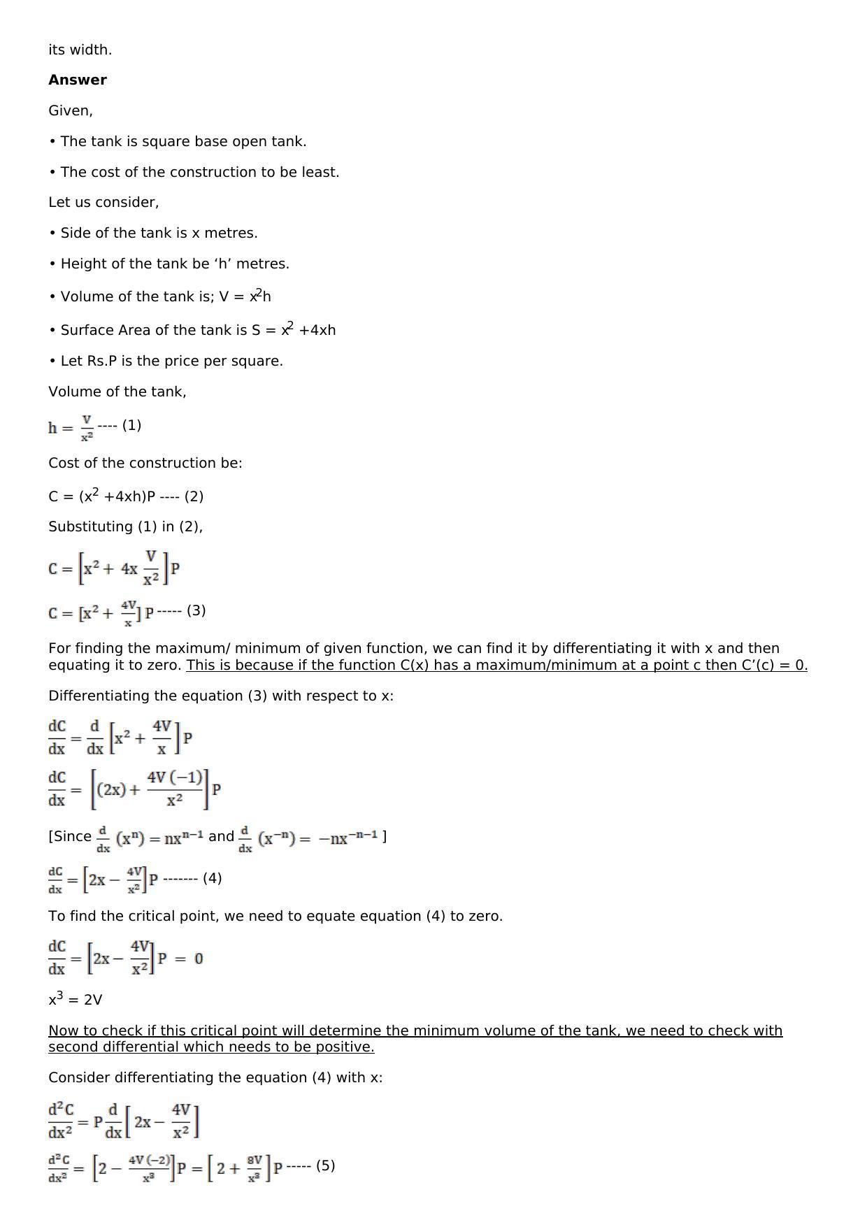 Chapter 11: Applications of Derivatives Solutions: RS Aggarwal Class 12 Solutions  - Page 106