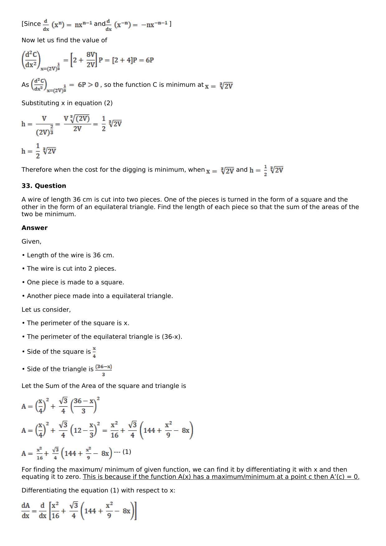 Chapter 11: Applications of Derivatives Solutions: RS Aggarwal Class 12 Solutions  - Page 107