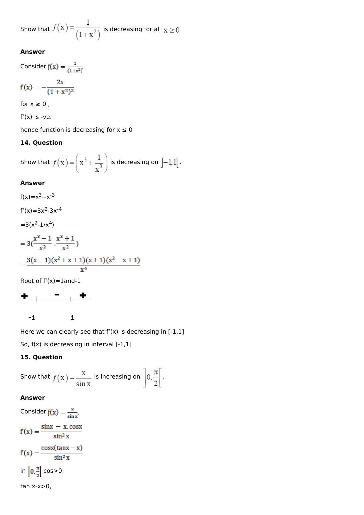 Chapter 11: Applications of Derivatives Solutions: RS Aggarwal Class 12 Solutions  - Page 114
