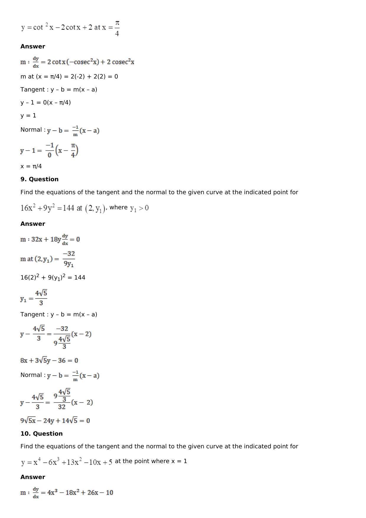 Chapter 11: Applications of Derivatives Solutions: RS Aggarwal Class 12 Solutions  - Page 124