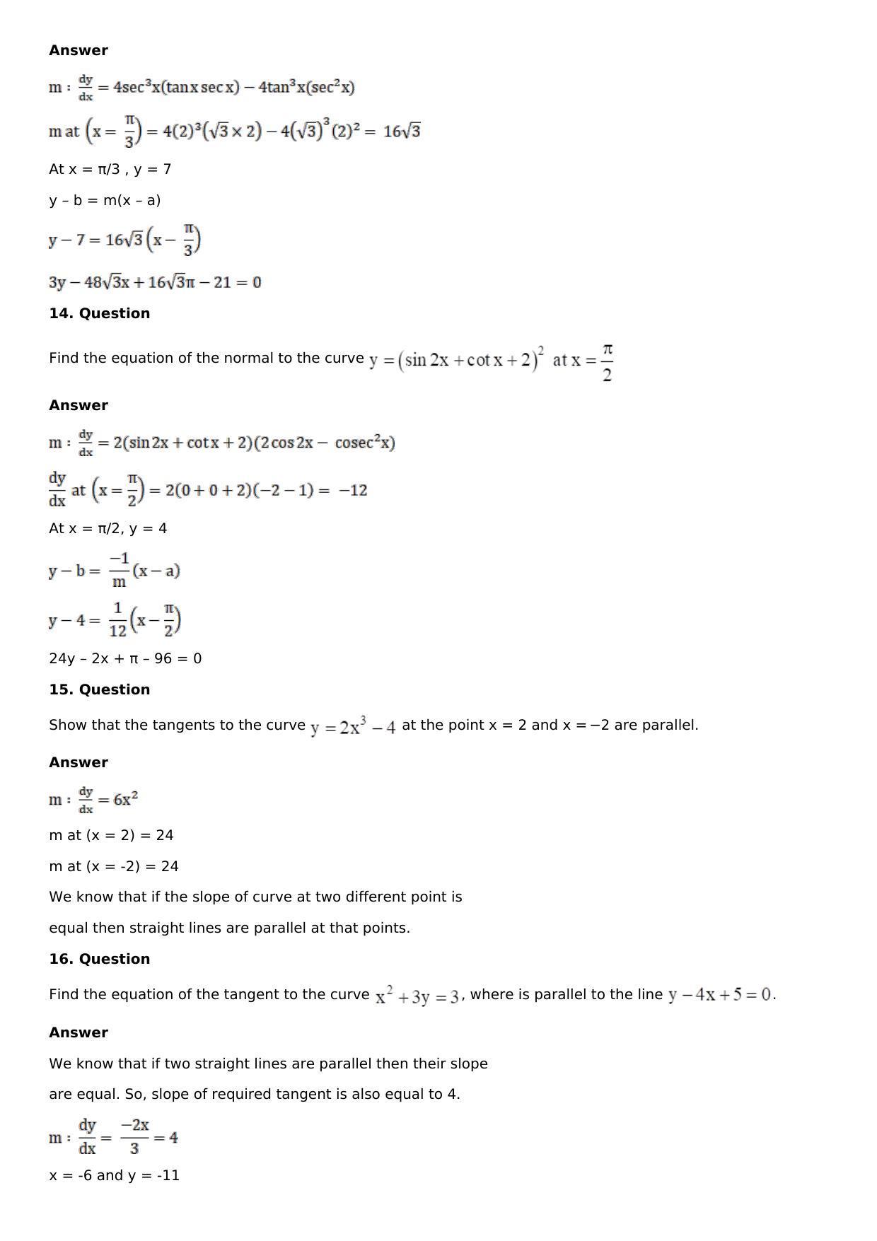 Chapter 11: Applications of Derivatives Solutions: RS Aggarwal Class 12 Solutions  - Page 126